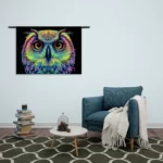 Wandkleed Colored Owl 01 Rechthoek Horizontaal Template 50 70 WK Horizontaal Dieren 82 2