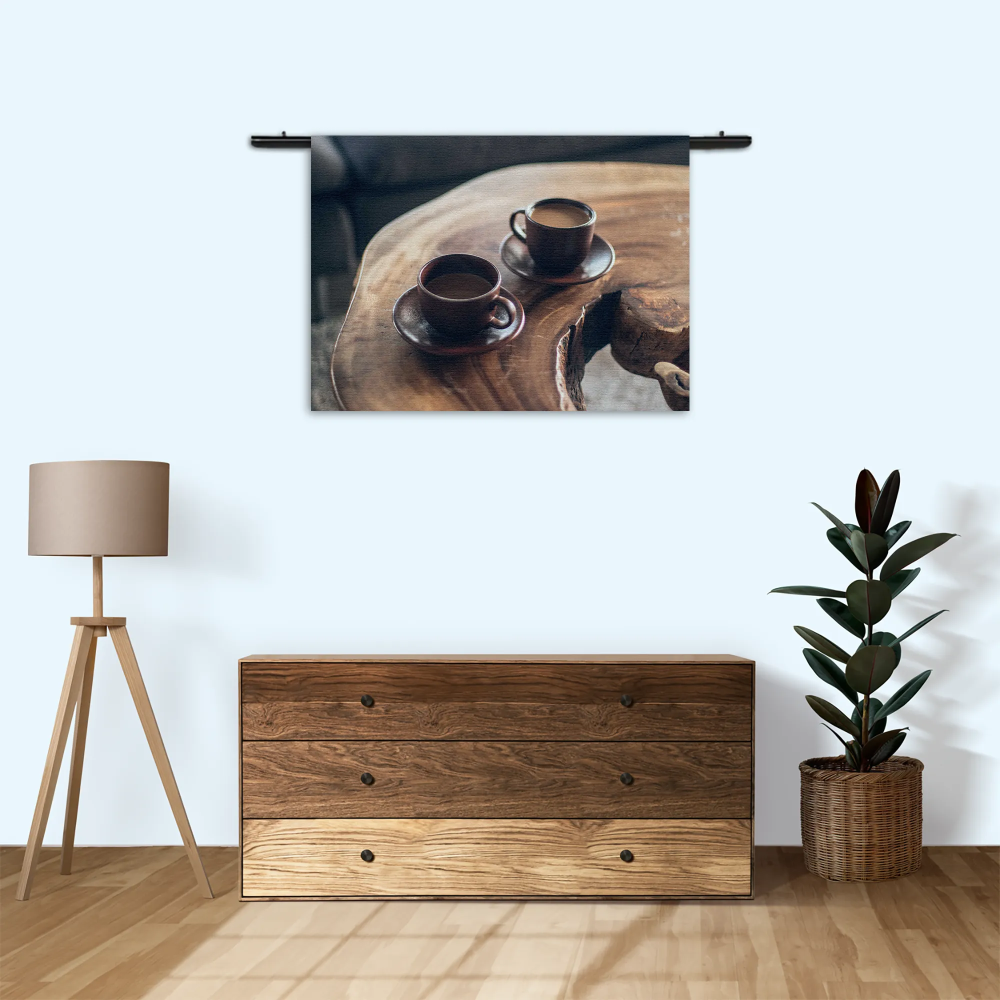 Wandkleed Kopjes Koffie op Tafel Rechthoek Horizontaal Template 50 70 WK Horizontaal Eten En Drinken 23 3