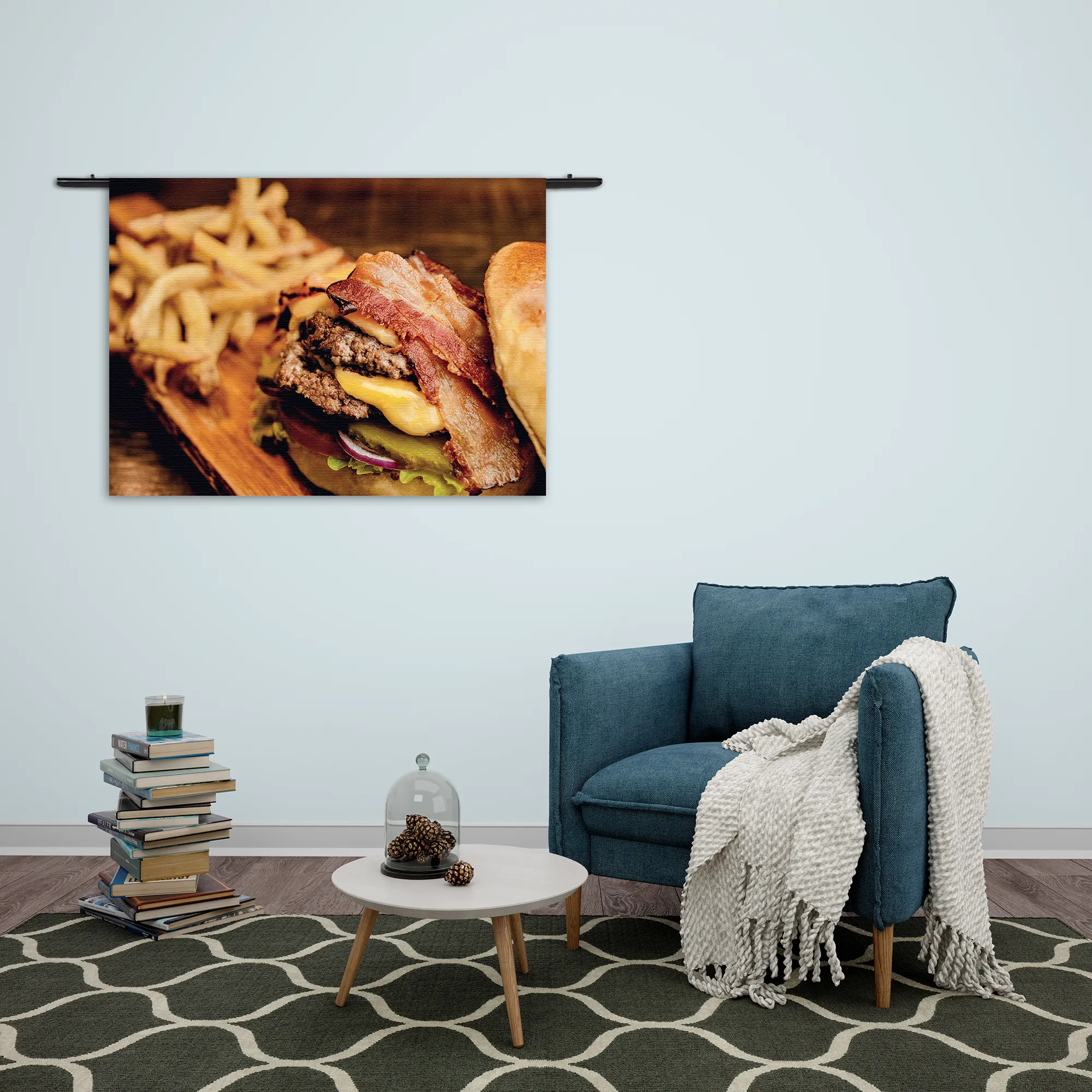 Wandkleed Burger Plank Rechthoek Horizontaal Template 50 70 WK Horizontaal Eten En Drinken 24 2