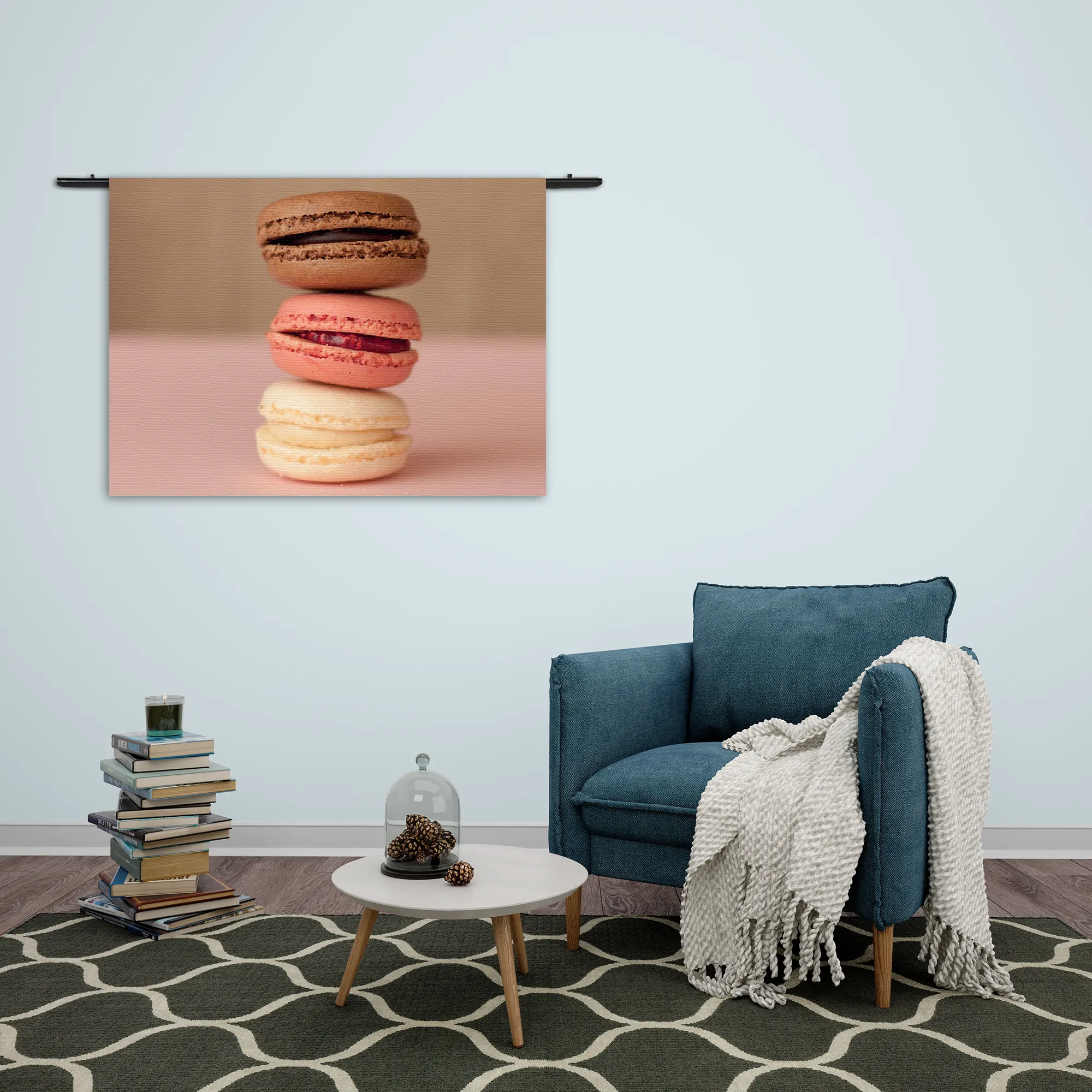 Wandkleed Macarons Roze Beige Tinten Rechthoek Horizontaal Template 50 70 WK Horizontaal Eten En Drinken 28 2
