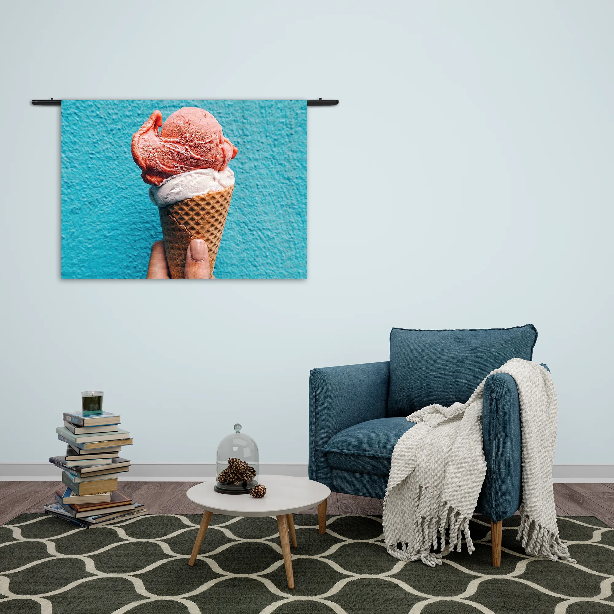 Wandkleed Ijsco op Hoorn Rechthoek Horizontaal Template 50 70 WK Horizontaal Eten En Drinken 53 2