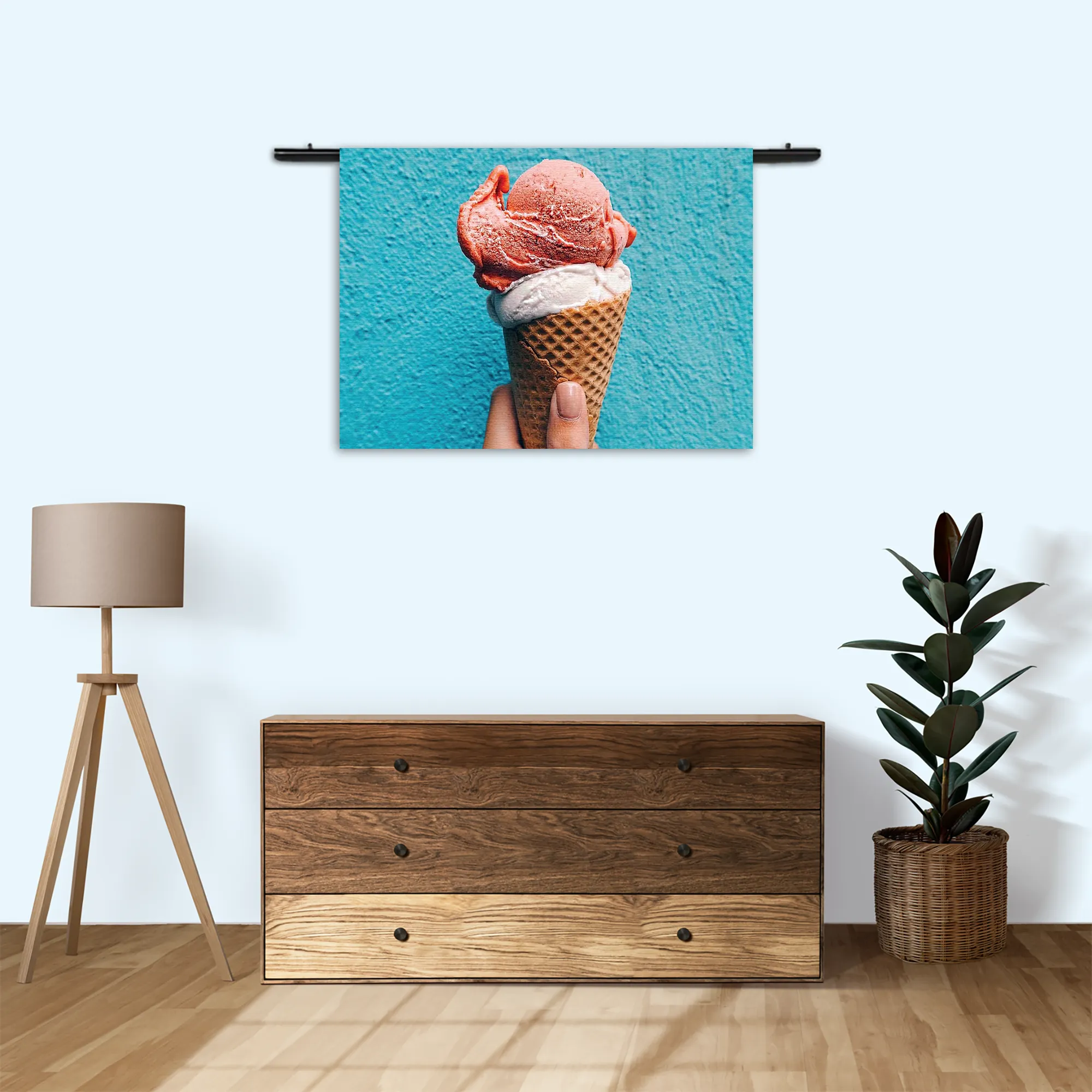 Wandkleed Ijsco op Hoorn Rechthoek Horizontaal Template 50 70 WK Horizontaal Eten En Drinken 53 3