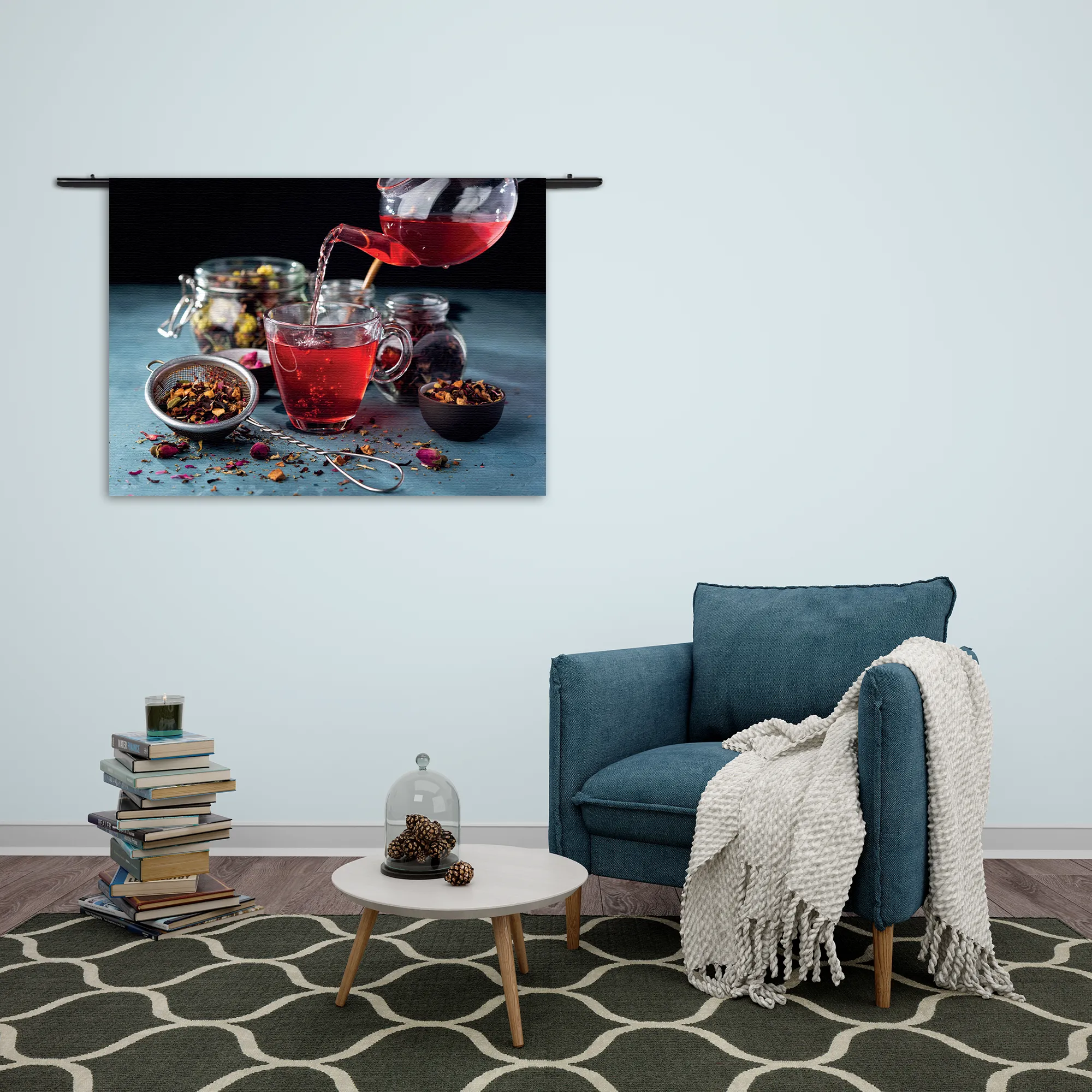 Wandkleed Thee met Specerijen Rechthoek Horizontaal Template 50 70 WK Horizontaal Eten En Drinken 58 2