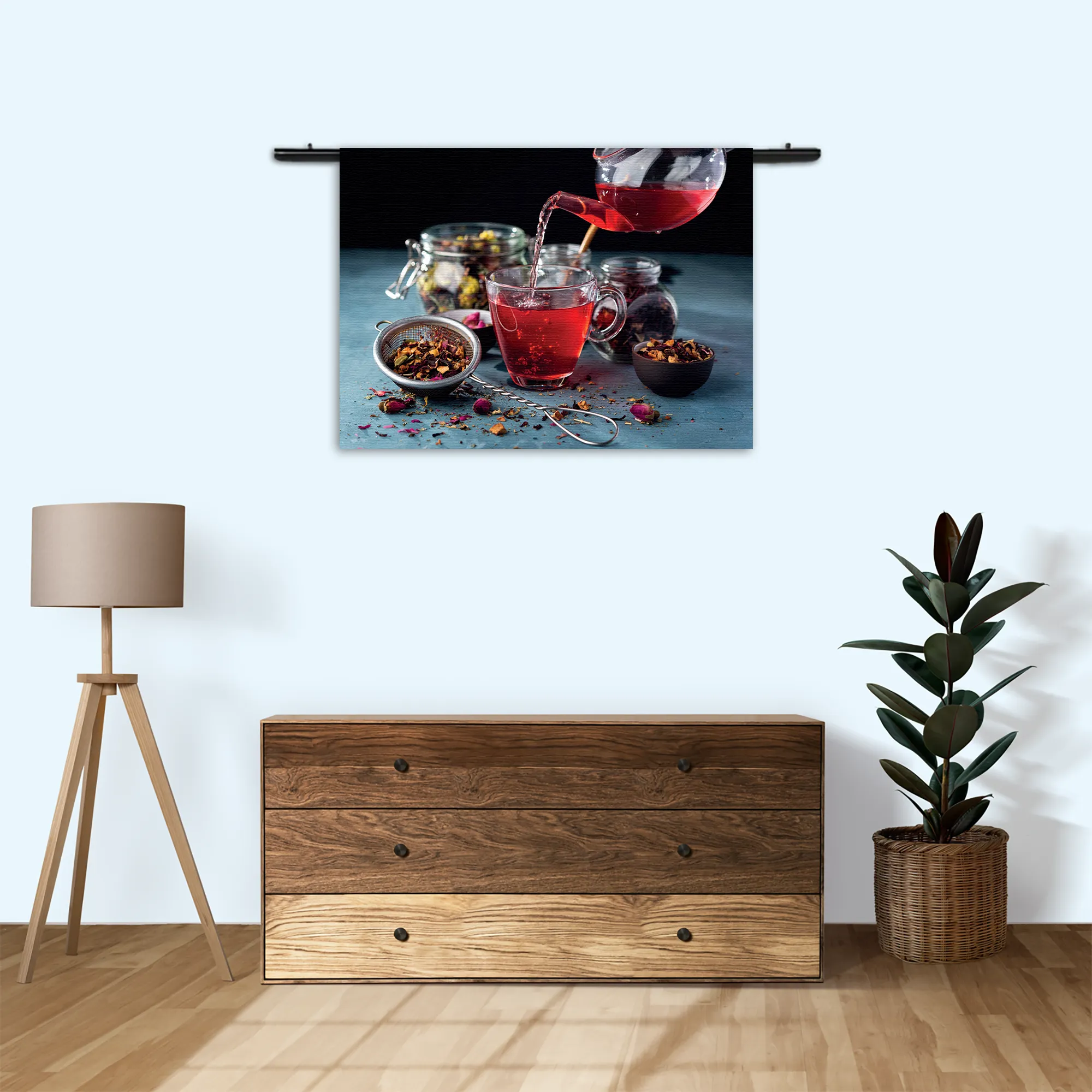 Wandkleed Thee met Specerijen Rechthoek Horizontaal Template 50 70 WK Horizontaal Eten En Drinken 58 3