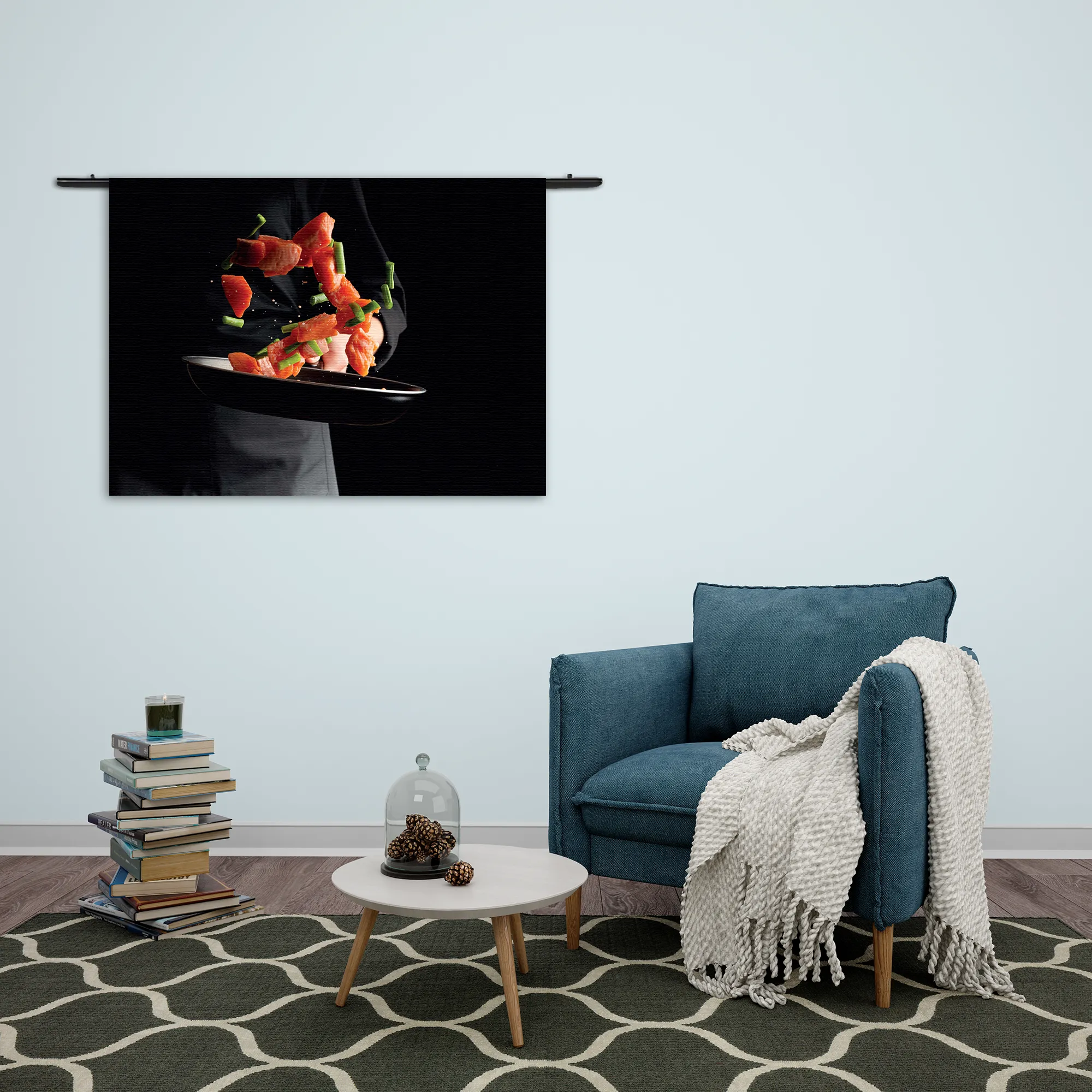 Wandkleed Zalm Wokken Rechthoek Horizontaal Template 50 70 WK Horizontaal Eten En Drinken 64 2