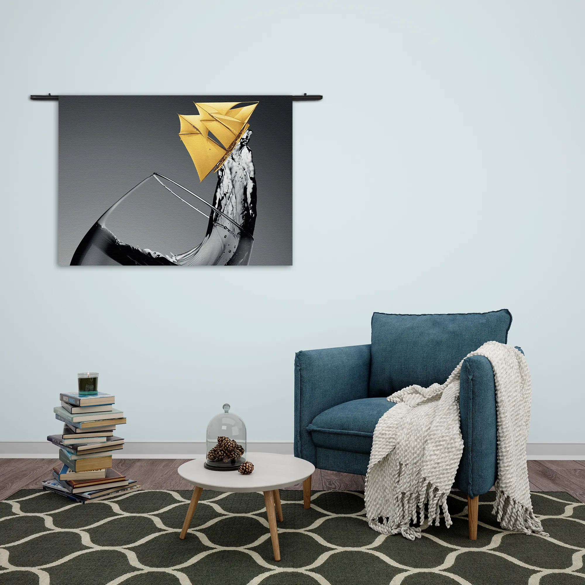 Wandkleed Sailing Wine 02 Rechthoek Horizontaal Template 50 70 WK Horizontaal Eten En Drinken 81 2