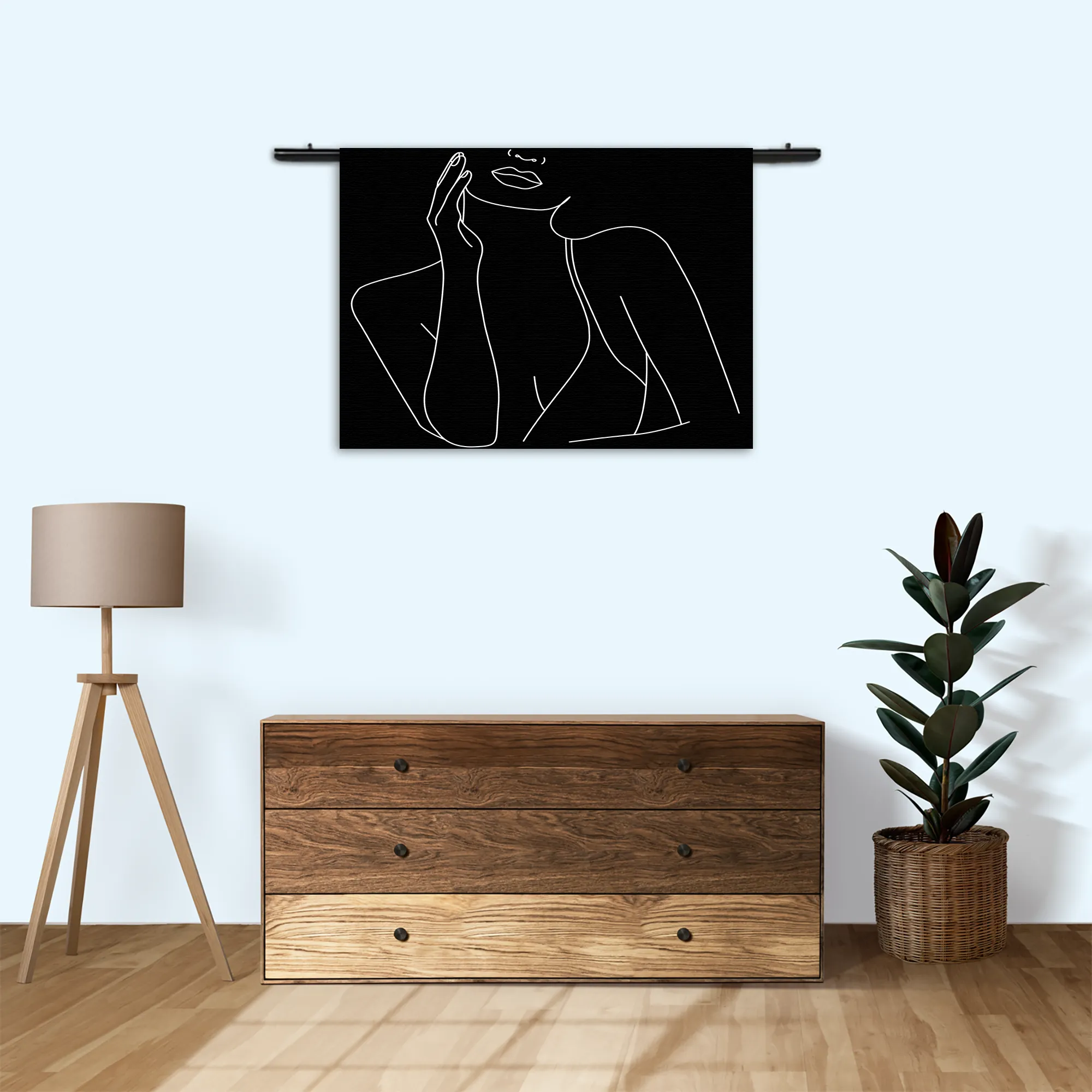 Wandkleed Black and White Model 01 Rechthoek Horizontaal Template 50 70 WK Horizontaal LifeStyle 20 3
