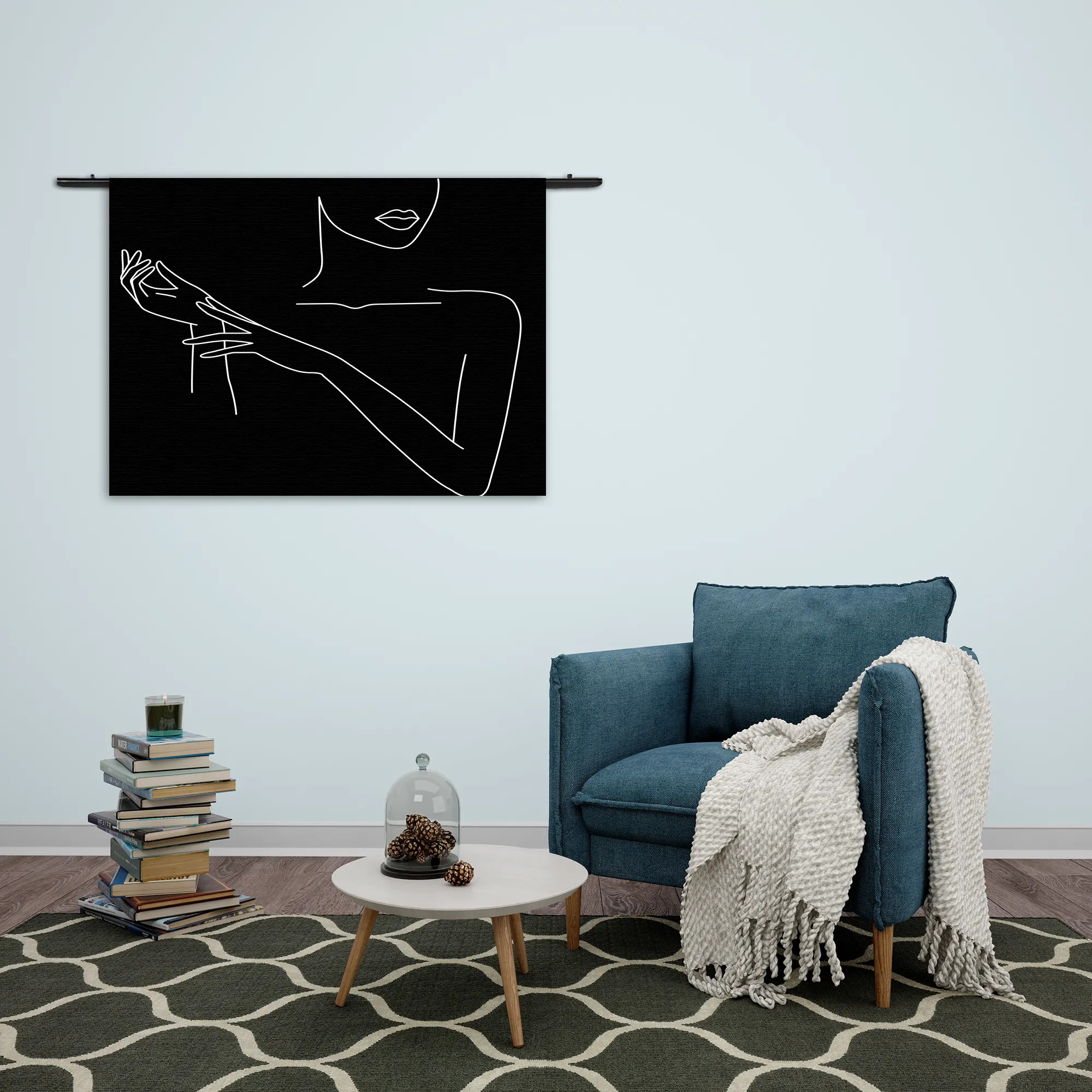 Wandkleed Black and White Model 02 Rechthoek Horizontaal Template 50 70 WK Horizontaal LifeStyle 21 2