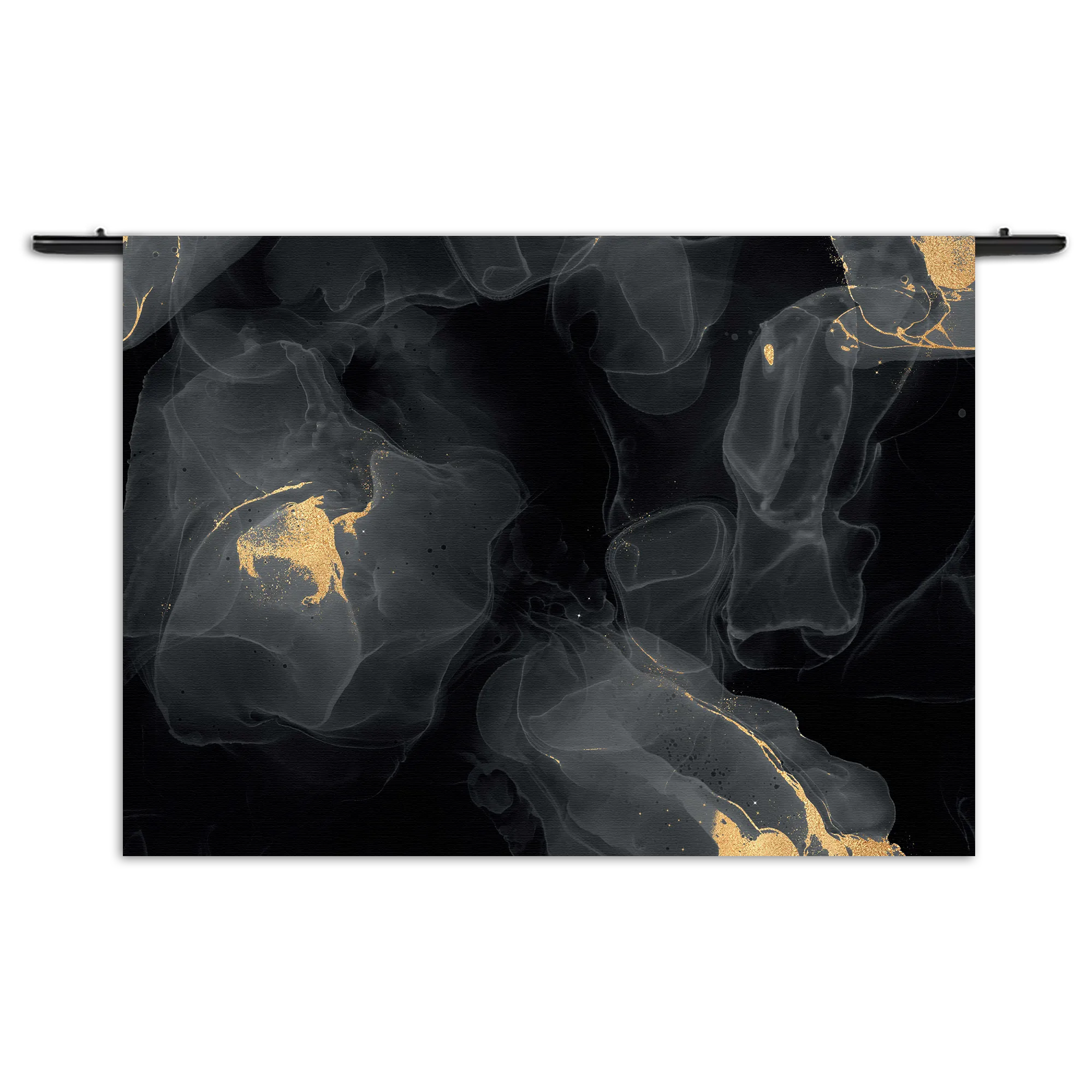 Wandkleed Abstract Marmer Look Zwart met Goud 03 Rechthoek Horizontaal Template 50 70 WK Horizontaal Marmer 12 1