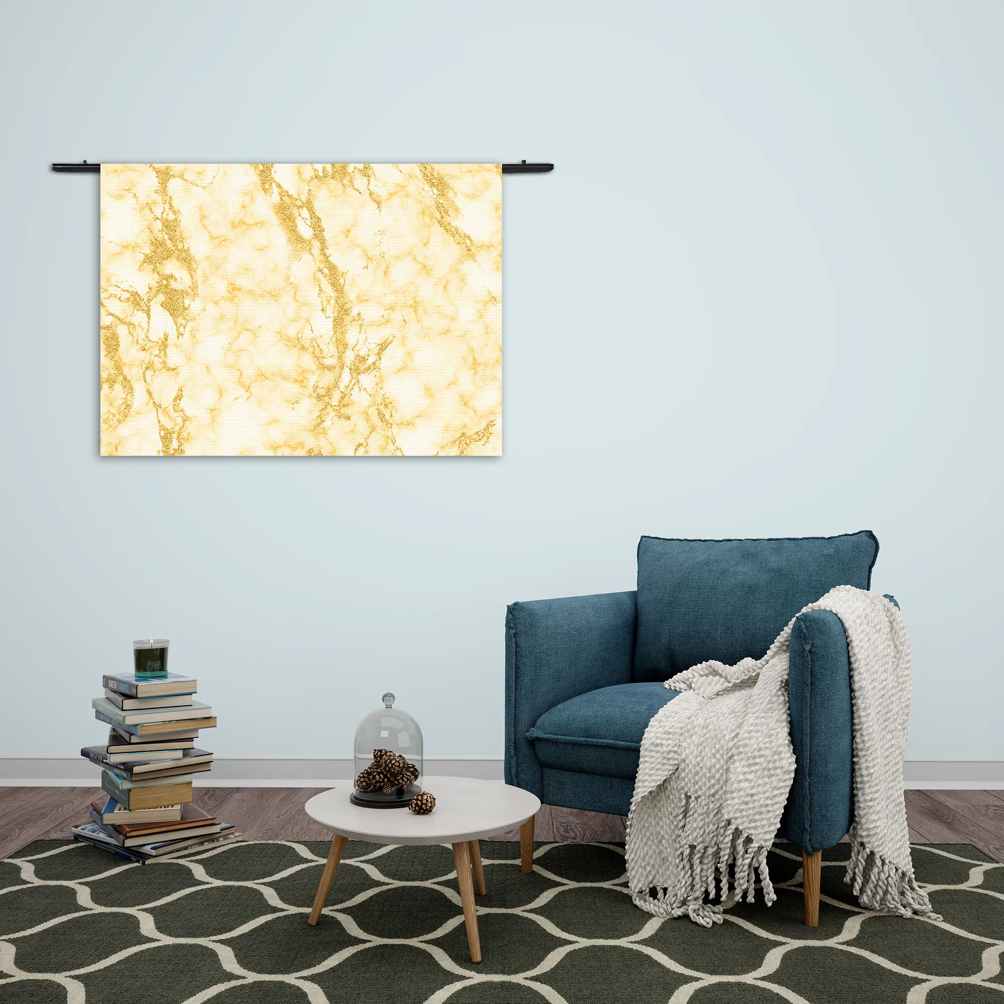 Wandkleed Basis Marmer Look Geel Rechthoek Horizontaal Template 50 70 WK Horizontaal Marmer 5 2