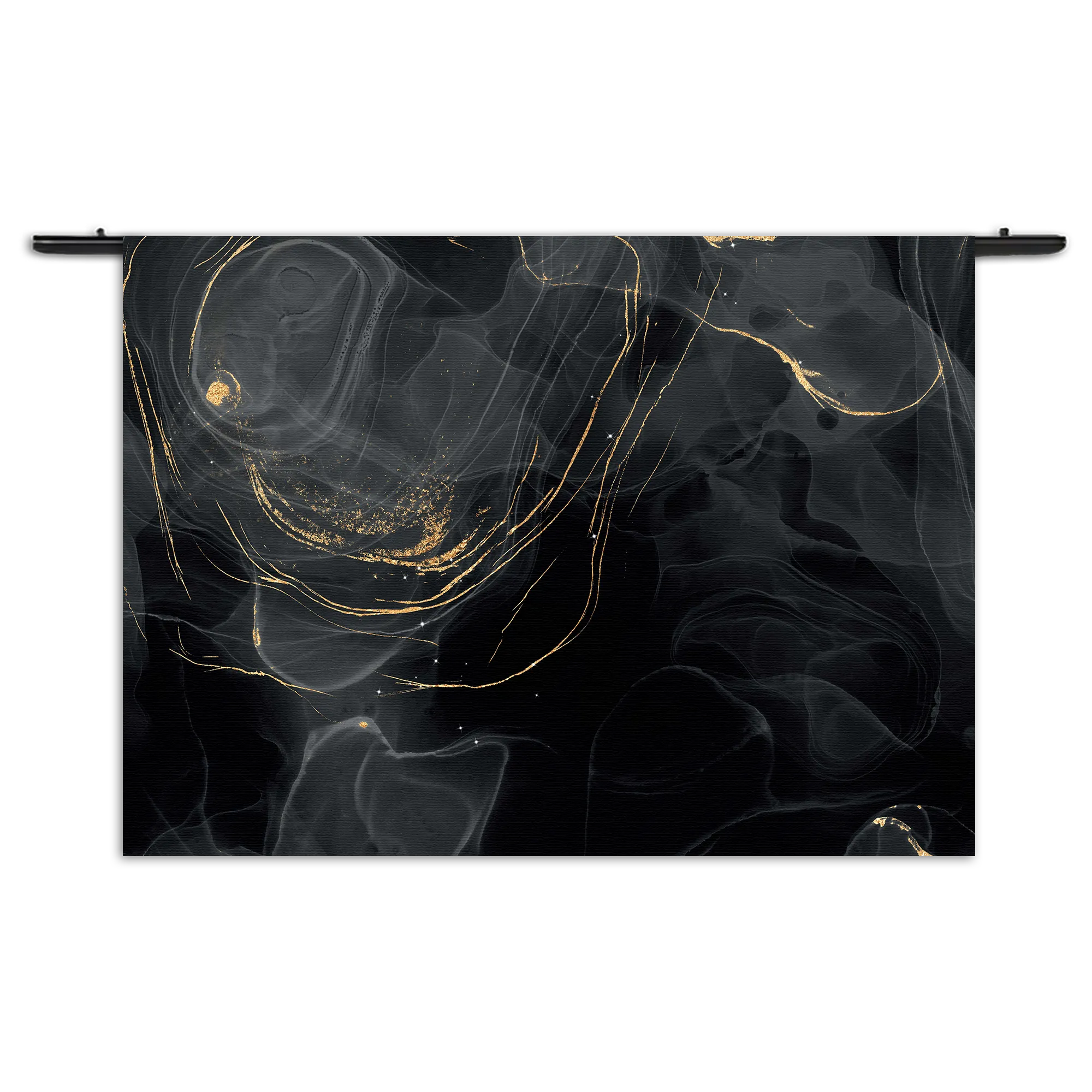 Wandkleed Abstract Marmer Look Zwart met Goud 01 Rechthoek Horizontaal Template 50 70 WK Horizontaal Marmer 8 1