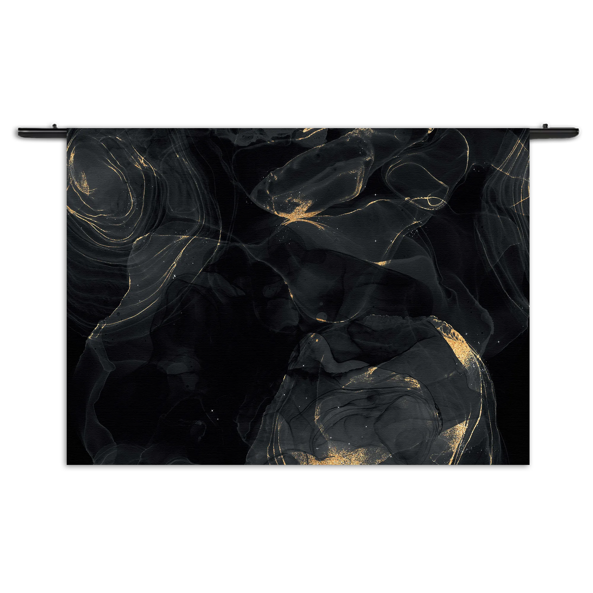 Wandkleed Abstract Marmer Look Zwart met Goud 02 Rechthoek Horizontaal Template 50 70 WK Horizontaal Marmer 9 1