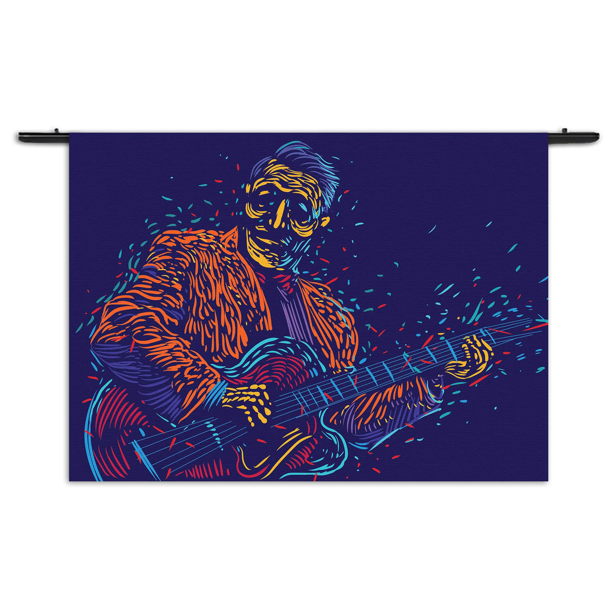 Wandkleed De Gitarist Rechthoek Horizontaal Template 50 70 WK Horizontaal Muziek 13 1