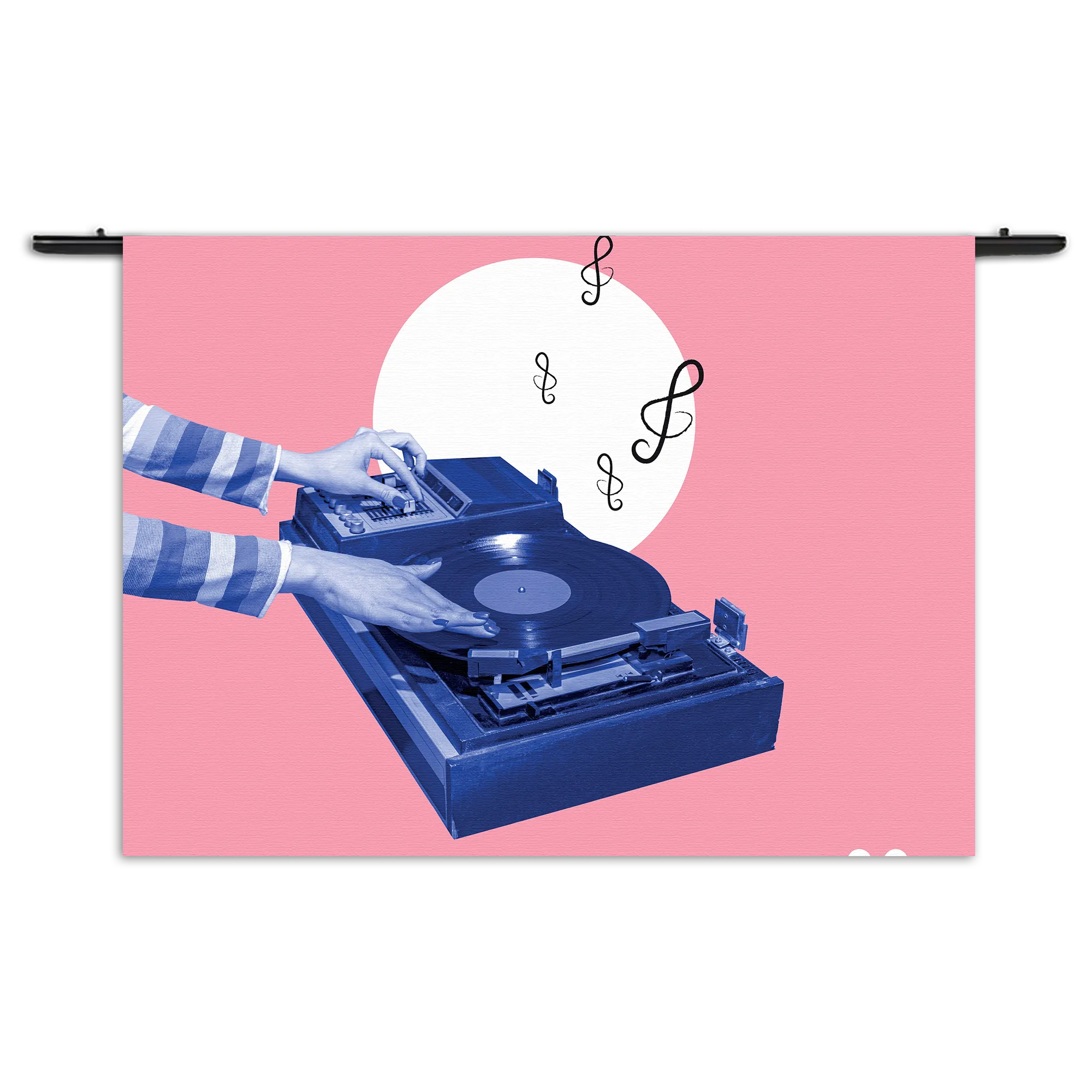 Wandkleed Old School DJ Rechthoek Horizontaal Template 50 70 WK Horizontaal Muziek 3 1