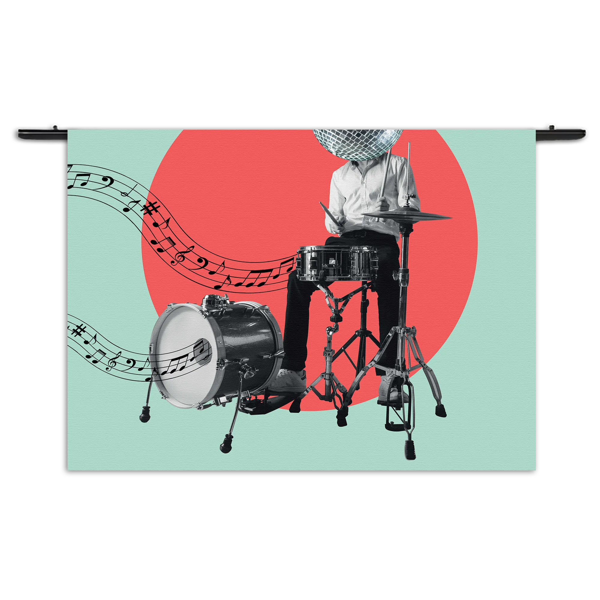 Wandkleed Drummen Als Een Baas Rechthoek Horizontaal Template 50 70 WK Horizontaal Muziek 9 1