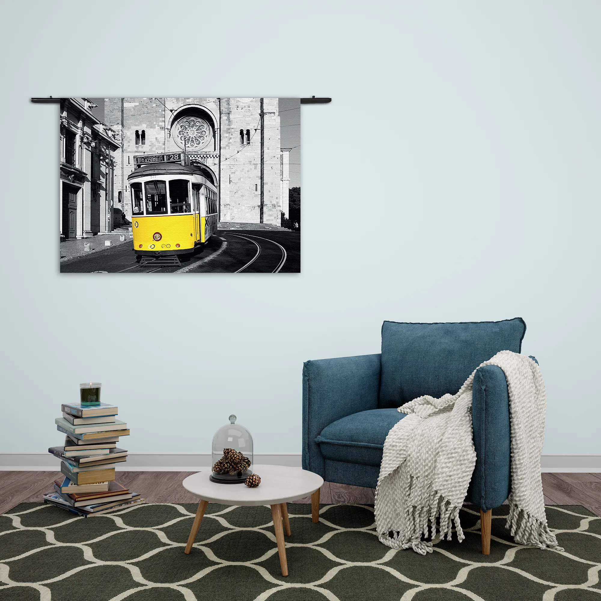 Wandkleed Old School Tram Rechthoek Horizontaal Template 50 70 WK Horizontaal Retro 15 2