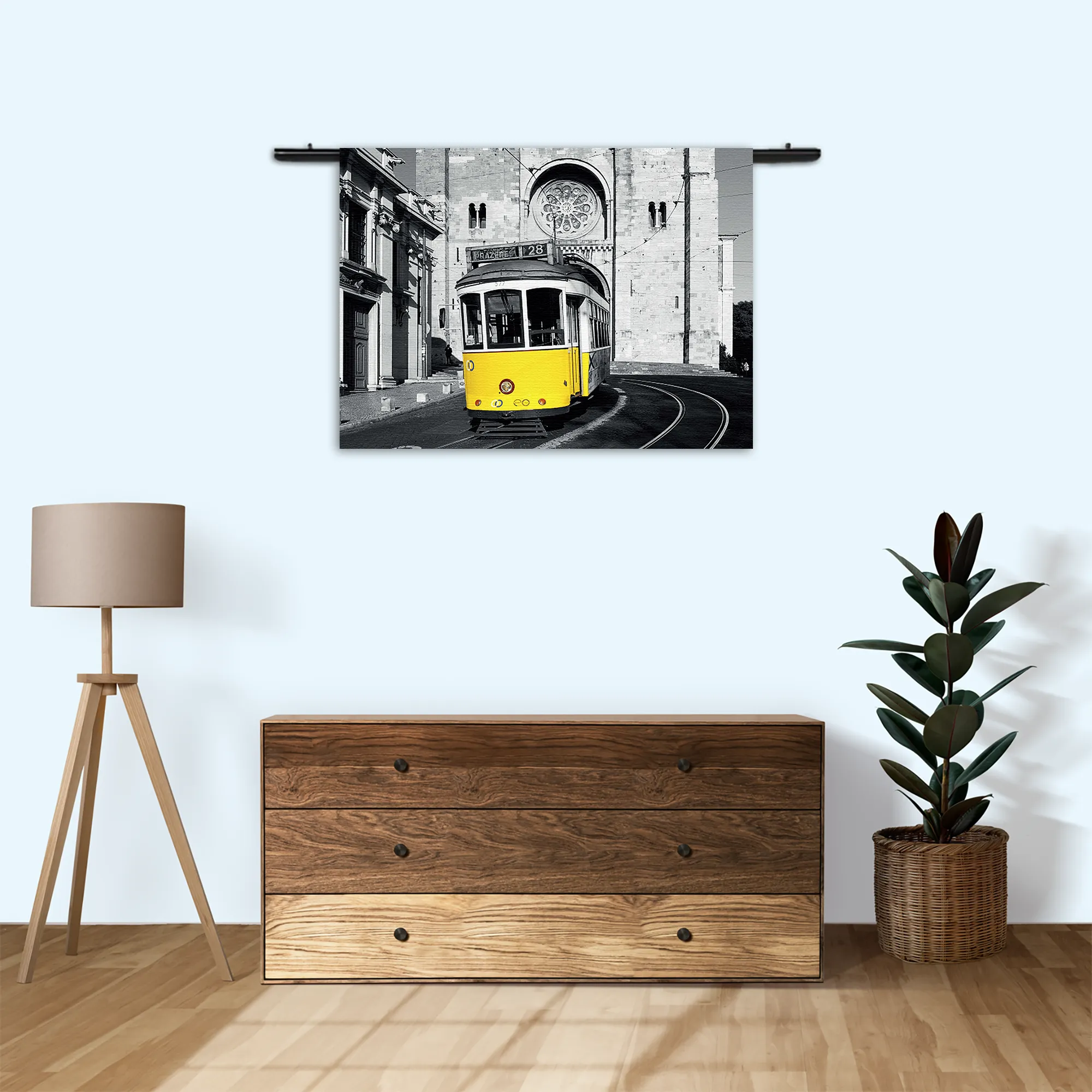 Wandkleed Old School Tram Rechthoek Horizontaal Template 50 70 WK Horizontaal Retro 15 3