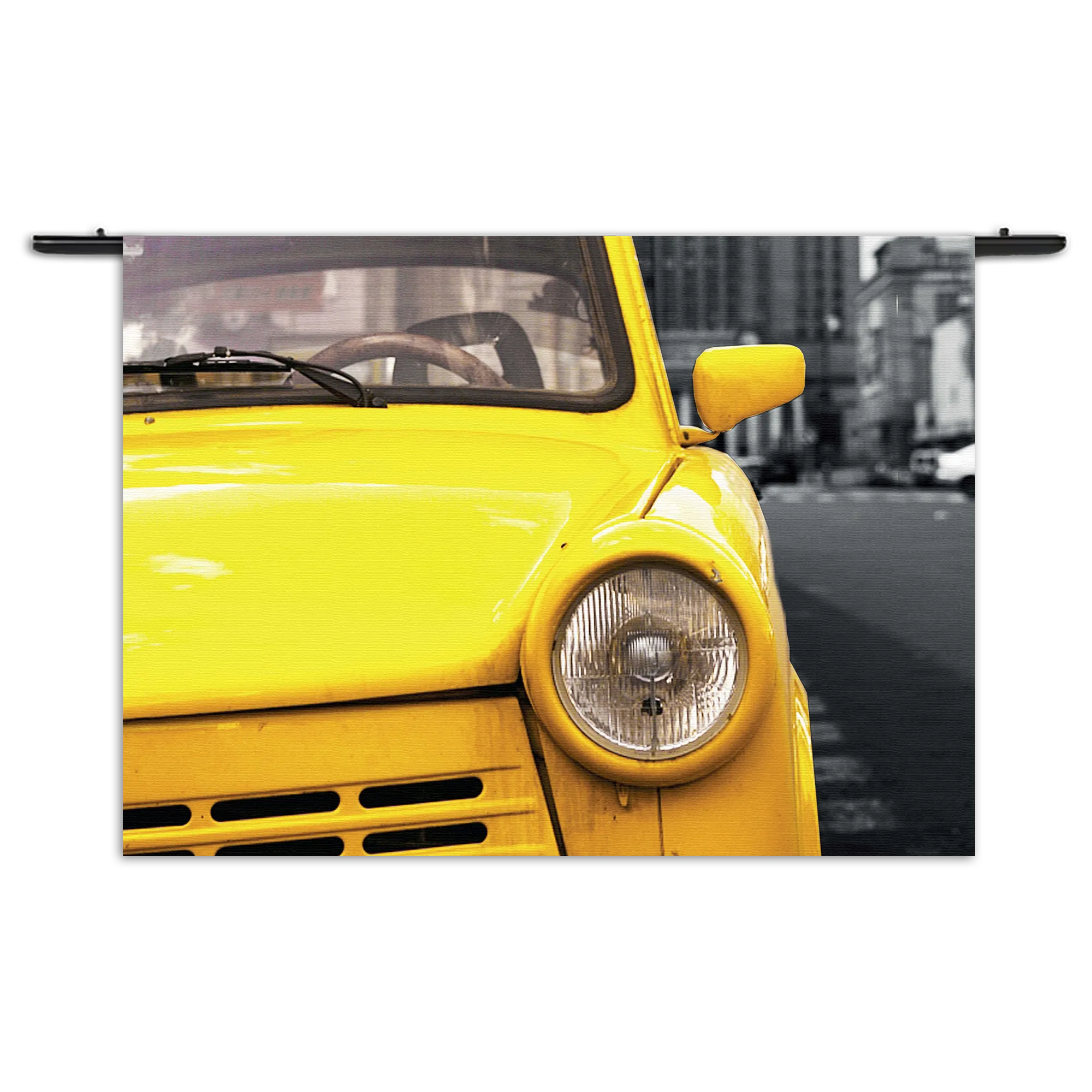 Wandkleed Old School Gele Taxi 02 Rechthoek Horizontaal Template 50 70 WK Horizontaal Retro 16 1