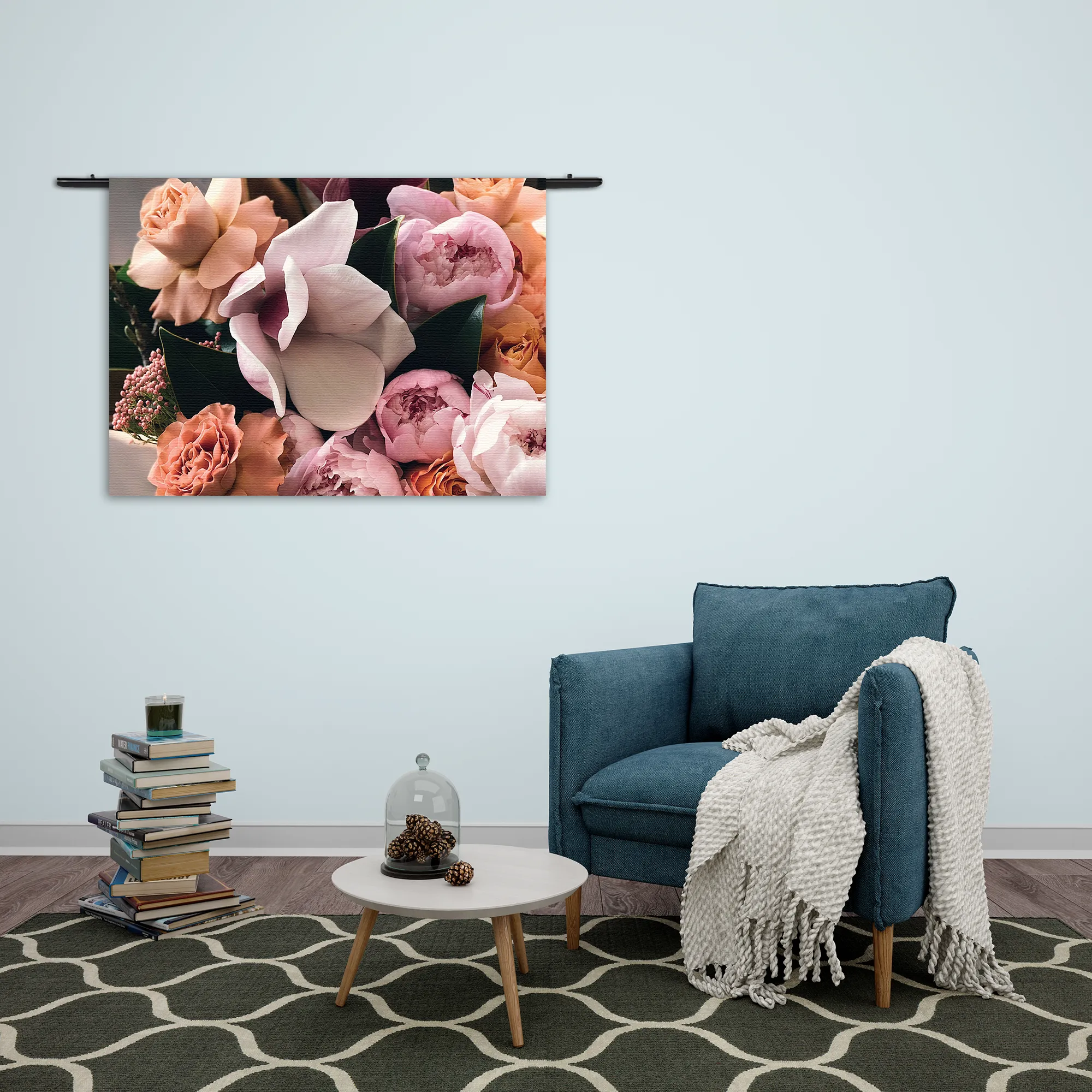 Wandkleed Rozen Boeket Rechthoek Horizontaal Template 50 70 WK Horizontaal Romantisch 12 2