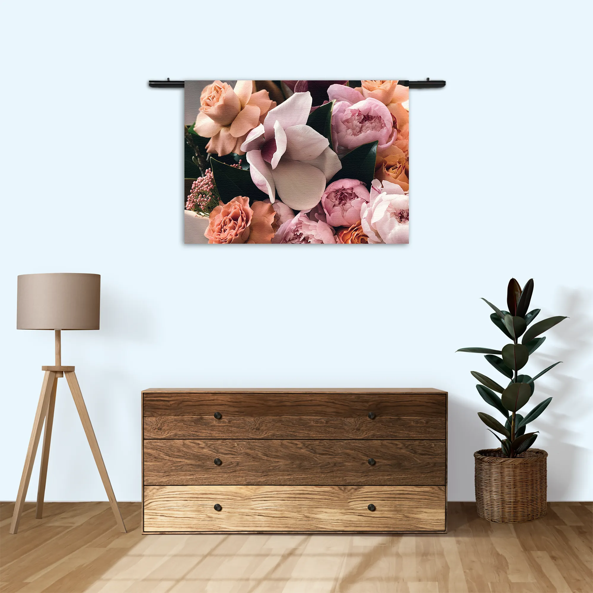 Wandkleed Rozen Boeket Rechthoek Horizontaal Template 50 70 WK Horizontaal Romantisch 12 3