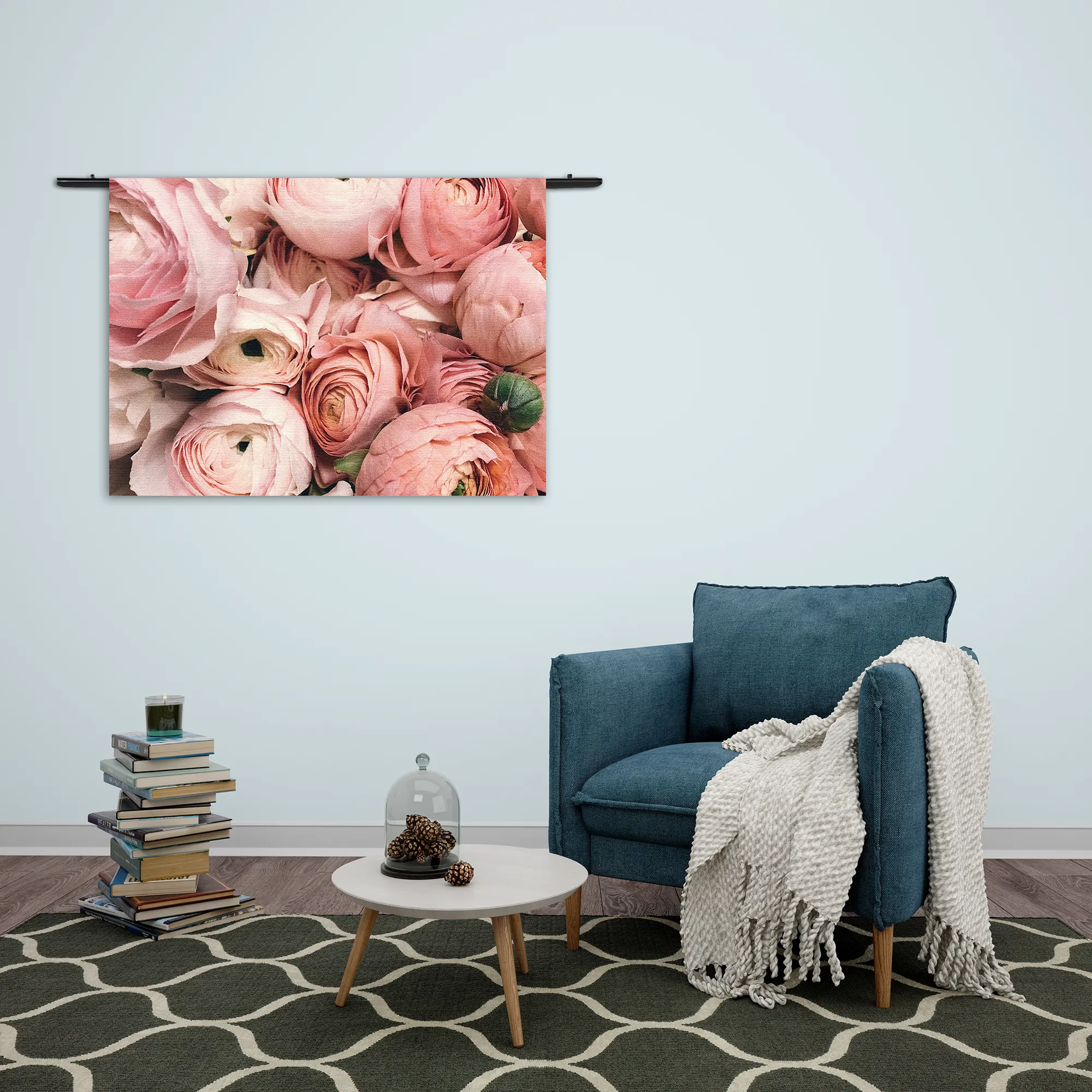 Wandkleed Roze Rozen Boeket Rechthoek Horizontaal Template 50 70 WK Horizontaal Romantisch 13 2