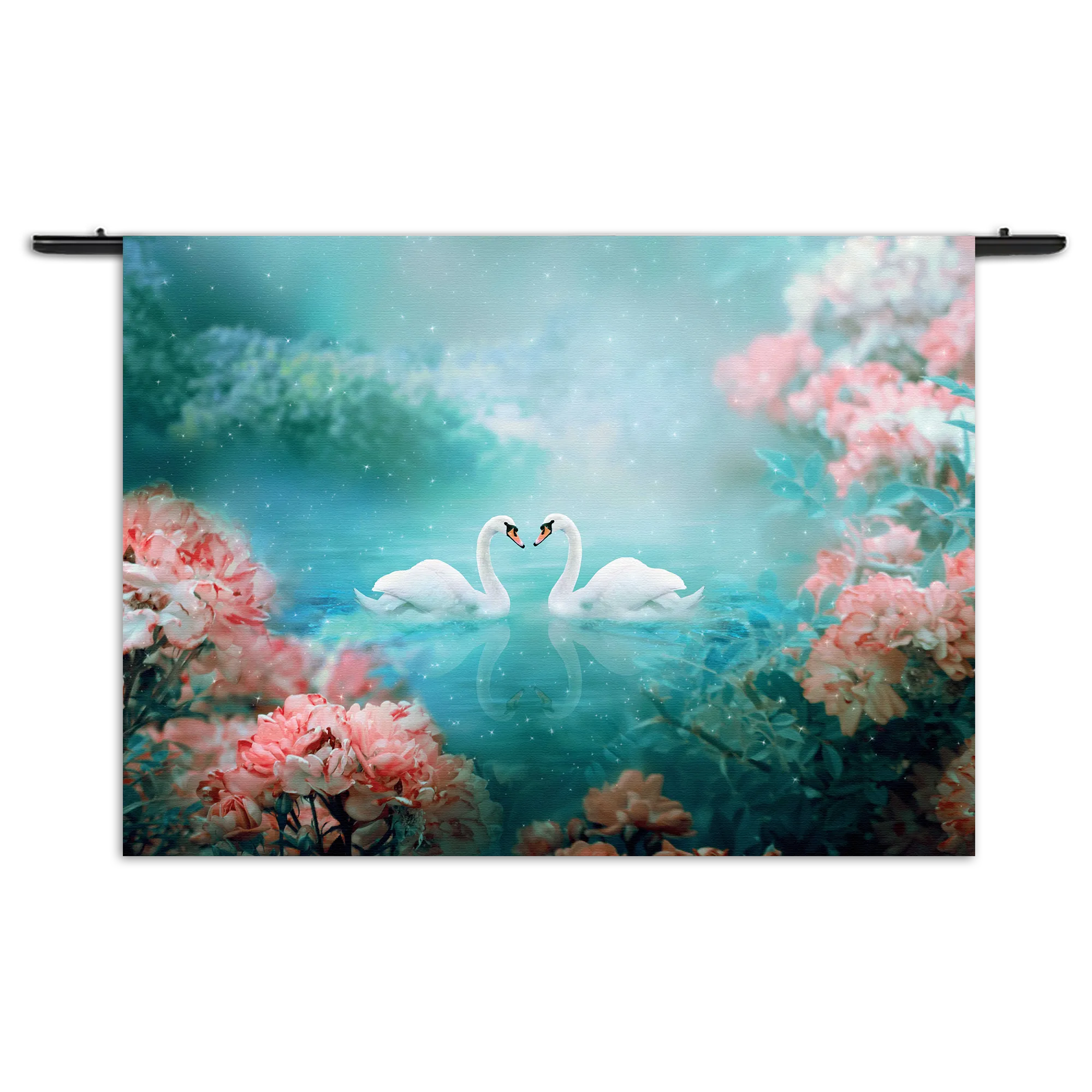 Wandkleed De Verliefde Zwanen Rechthoek Horizontaal Template 50 70 WK Horizontaal Romantisch 19 1