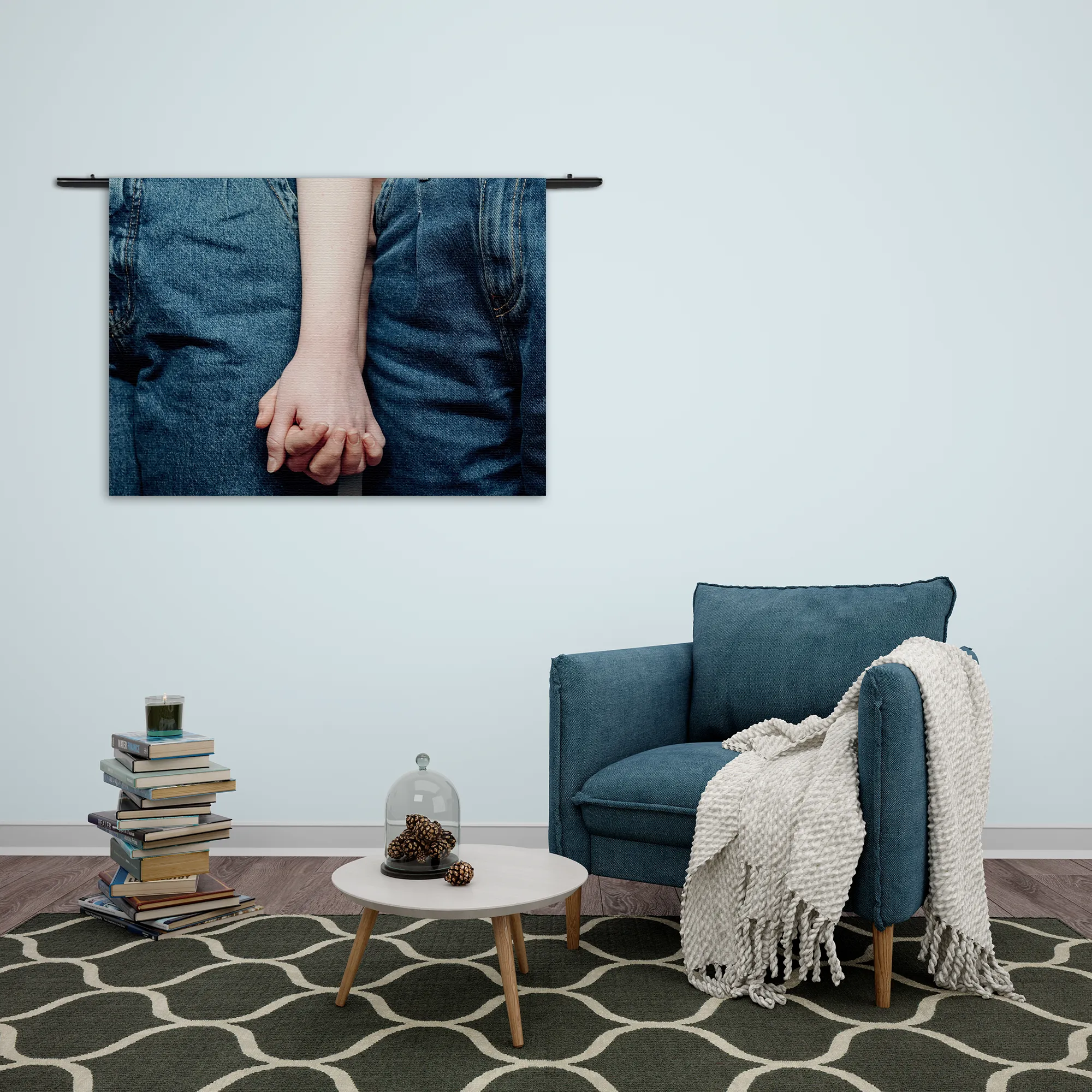 Wandkleed Hand In Hand Rechthoek Horizontaal Template 50 70 WK Horizontaal Romantisch 4 2