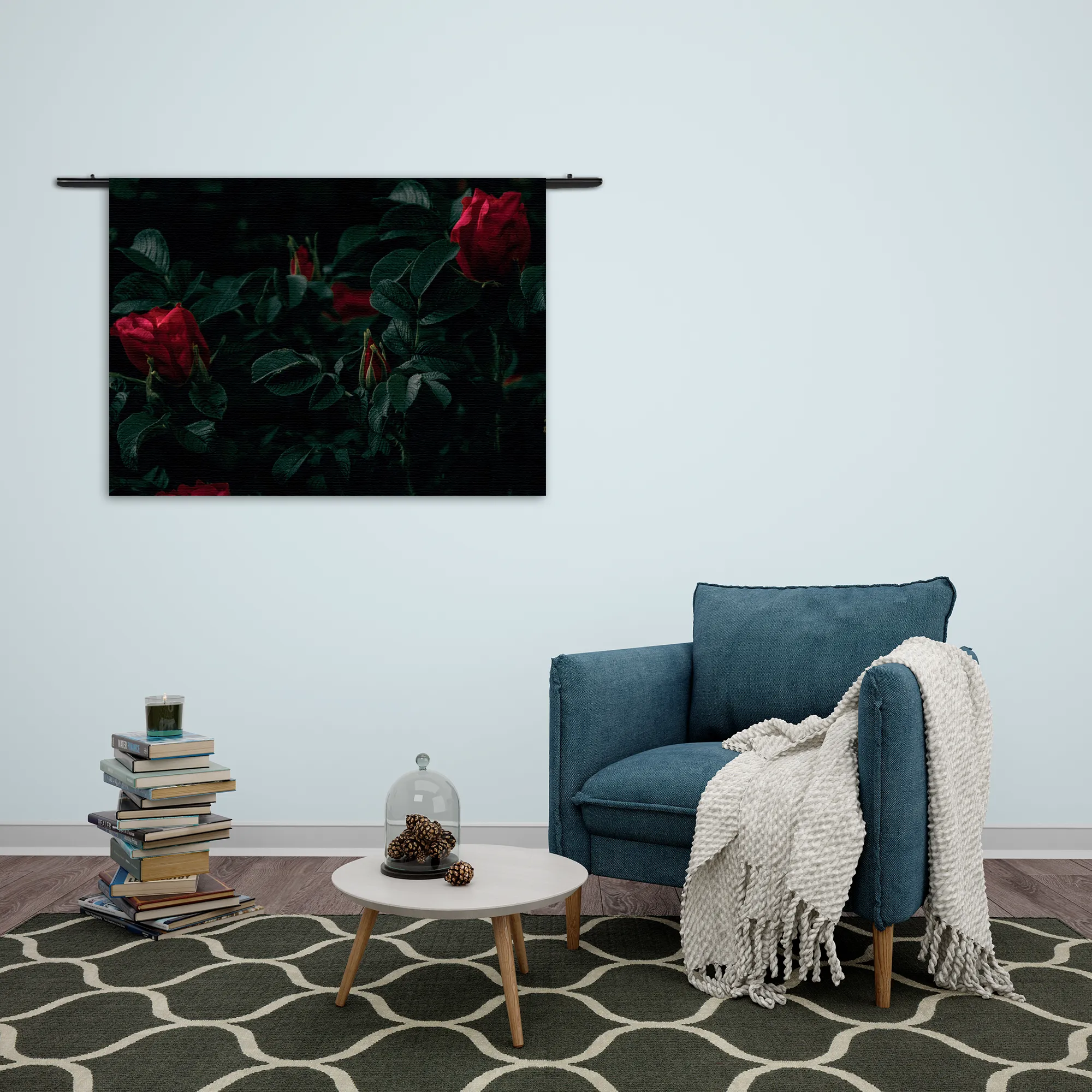 Wandkleed Romantische Rozen Rechthoek Horizontaal Template 50 70 WK Horizontaal Romantisch 6 2