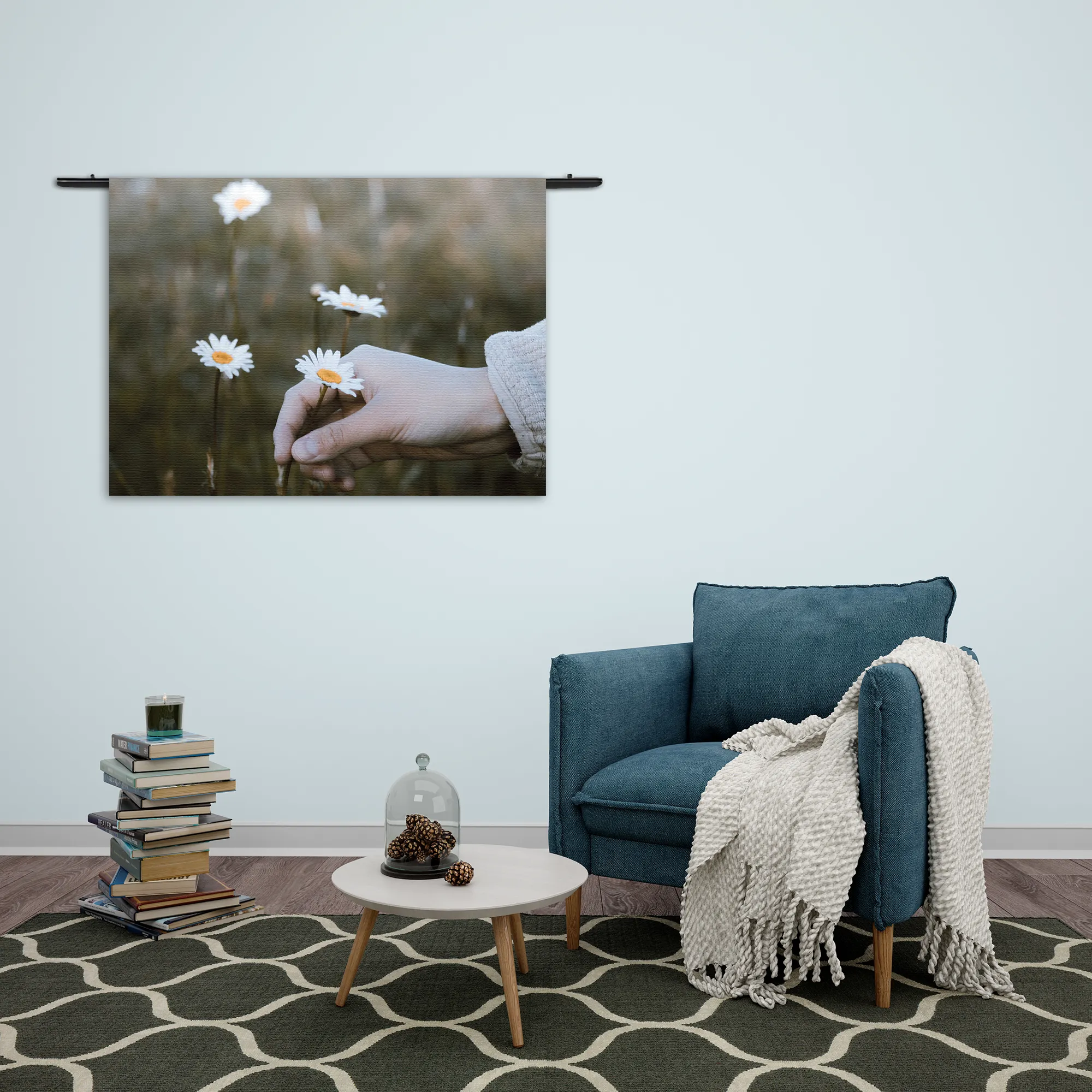 Wandkleed Pluk Het Madeliefje Rechthoek Horizontaal Template 50 70 WK Horizontaal Romantisch 7 2