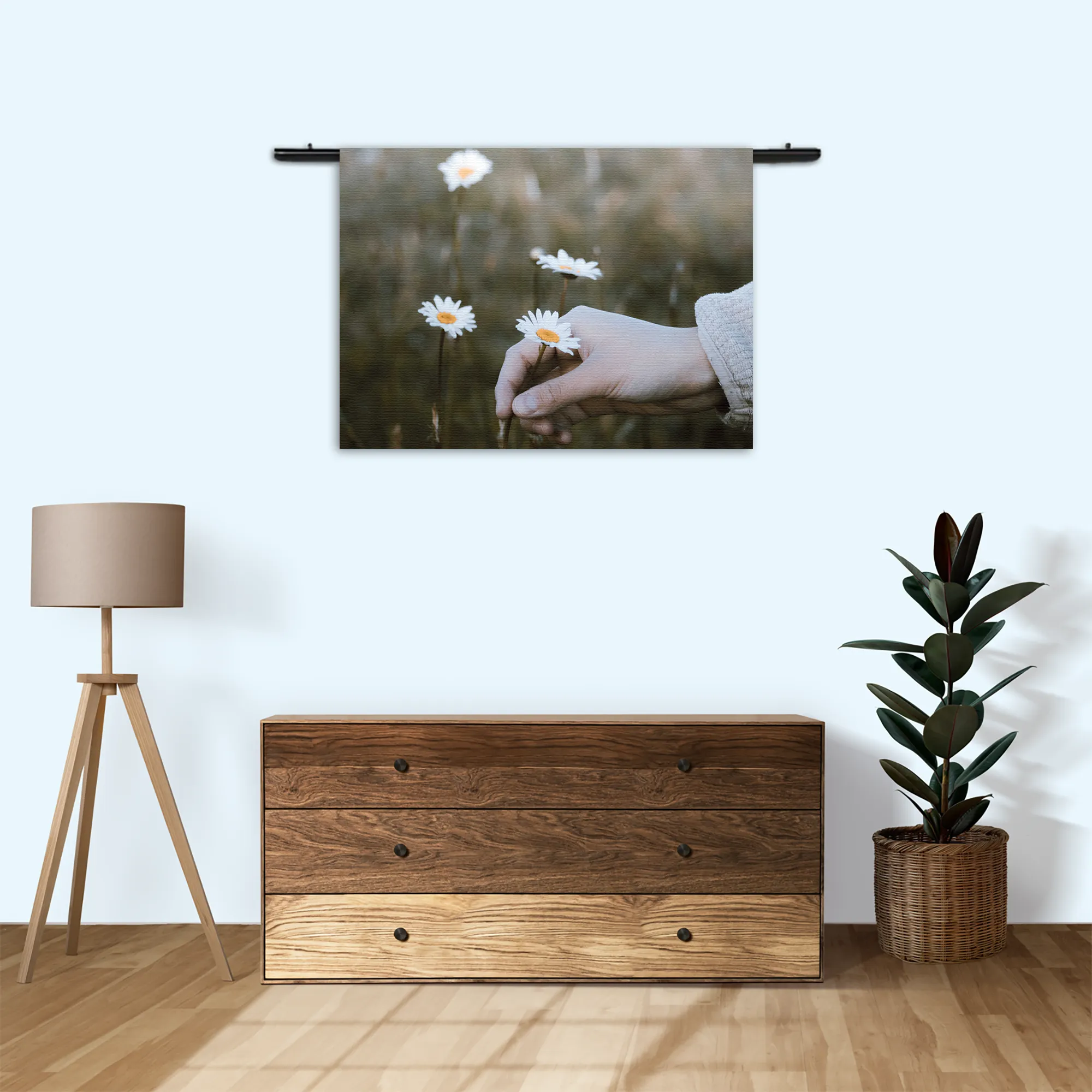 Wandkleed Pluk Het Madeliefje Rechthoek Horizontaal Template 50 70 WK Horizontaal Romantisch 7 3