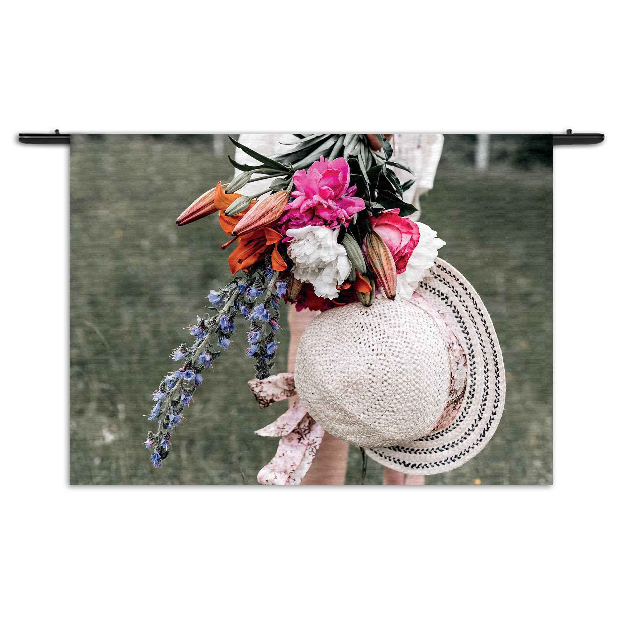 Wandkleed Landelijk Bloemen Boeket Rechthoek Horizontaal Template 50 70 WK Horizontaal Romantisch 9 1