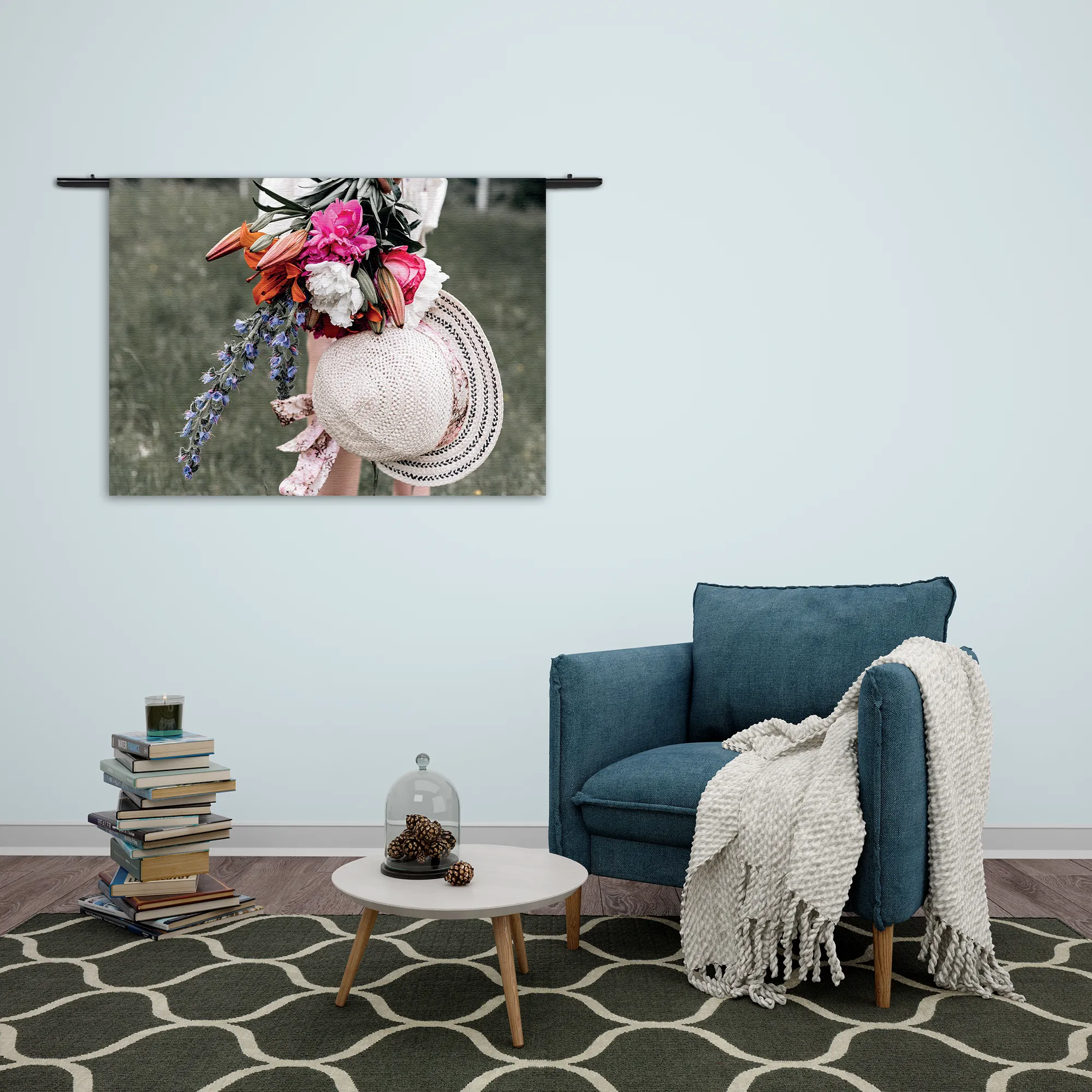 Wandkleed Landelijk Bloemen Boeket Rechthoek Horizontaal Template 50 70 WK Horizontaal Romantisch 9 2