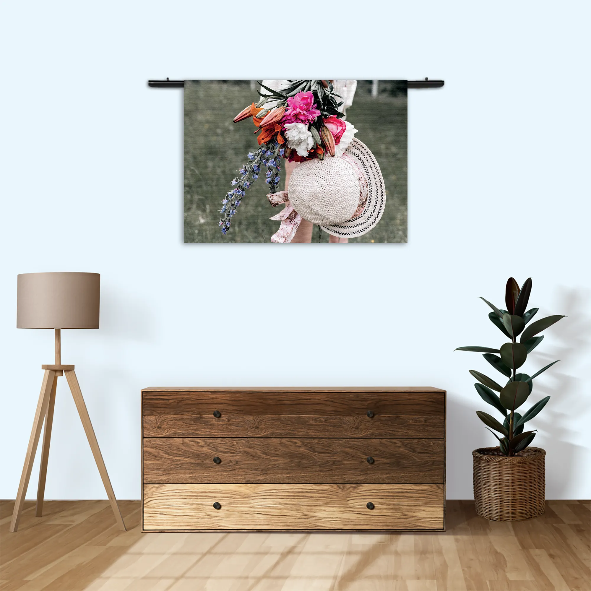 Wandkleed Landelijk Bloemen Boeket Rechthoek Horizontaal Template 50 70 WK Horizontaal Romantisch 9 3