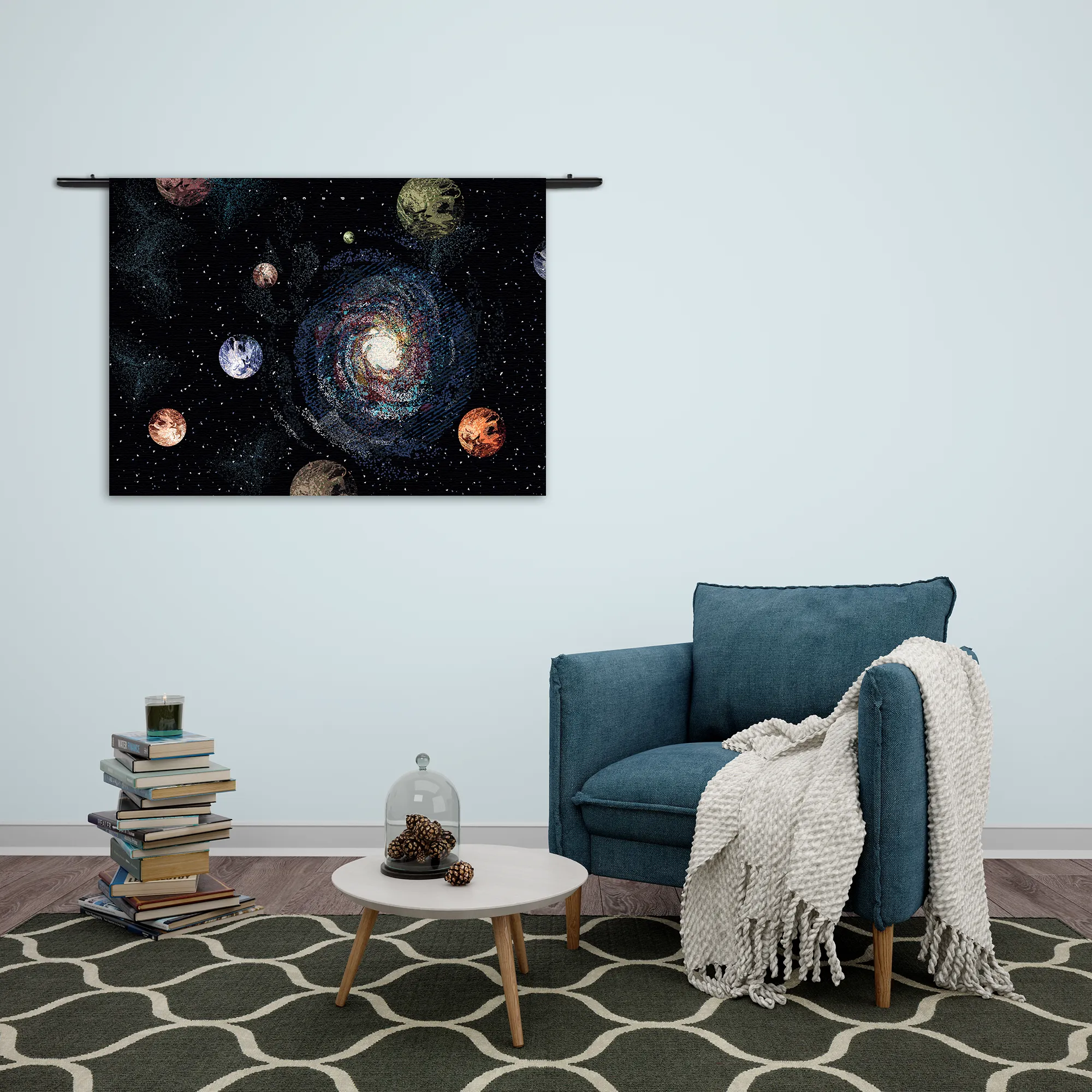 Wandkleed Ons planetenstelsel Rechthoek Horizontaal Template 50 70 WK Horizontaal Ruimtevaart 15 2