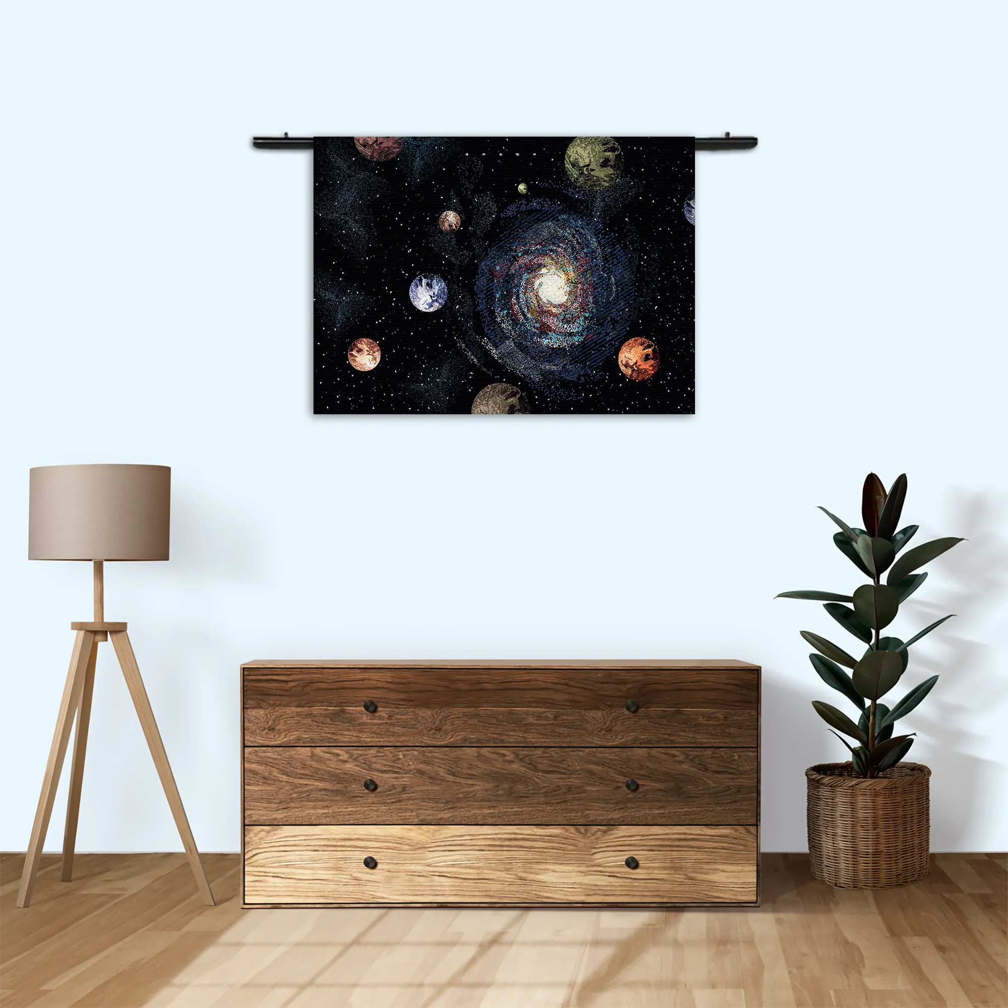 Wandkleed Ons planetenstelsel Rechthoek Horizontaal Template 50 70 WK Horizontaal Ruimtevaart 15 3