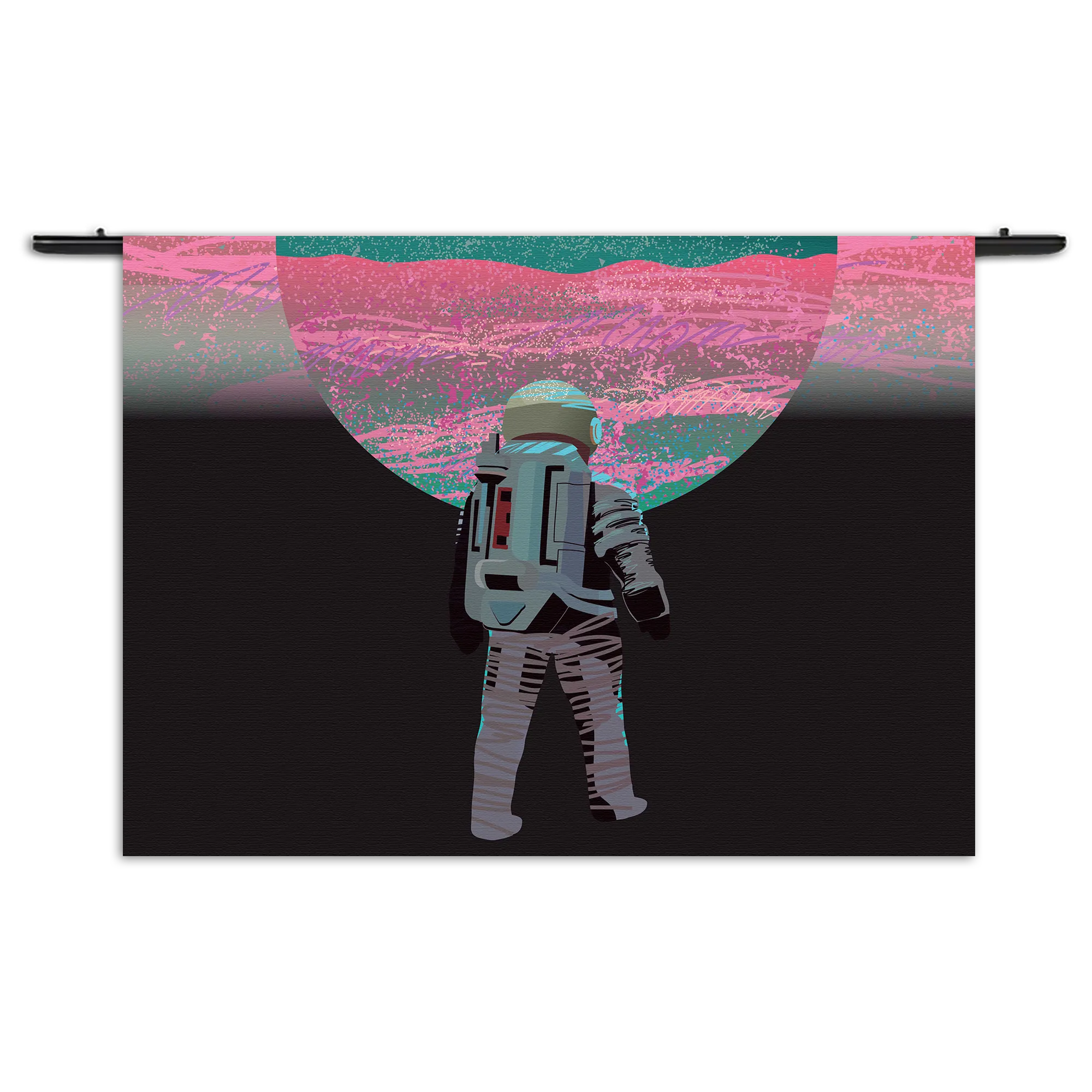 Wandkleed Retro austronaut Rechthoek Horizontaal Template 50 70 WK Horizontaal Ruimtevaart 17 1