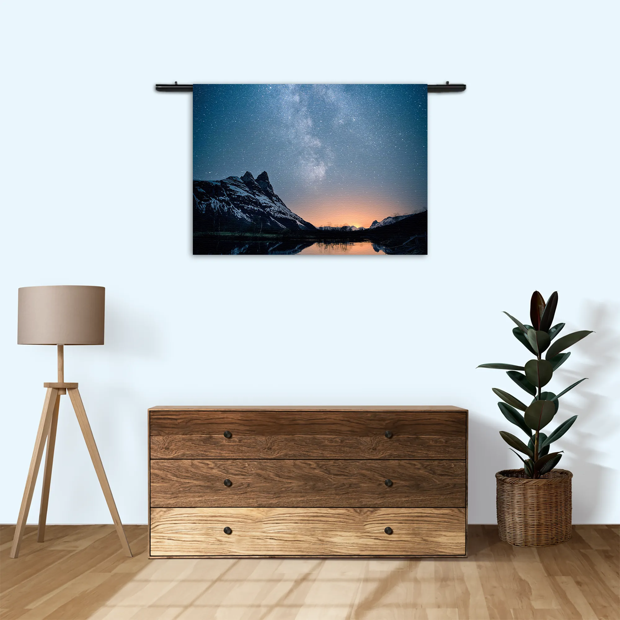 Wandkleed De blauwe melkweg Rechthoek Horizontaal Template 50 70 WK Horizontaal Ruimtevaart 19 3