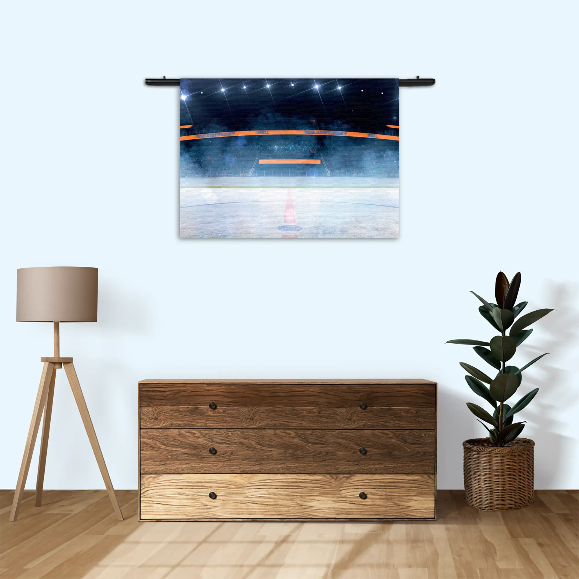 Wandkleed Ijshockey Pitch Rechthoek Horizontaal Template 50 70 WK Horizontaal Sport 12 3