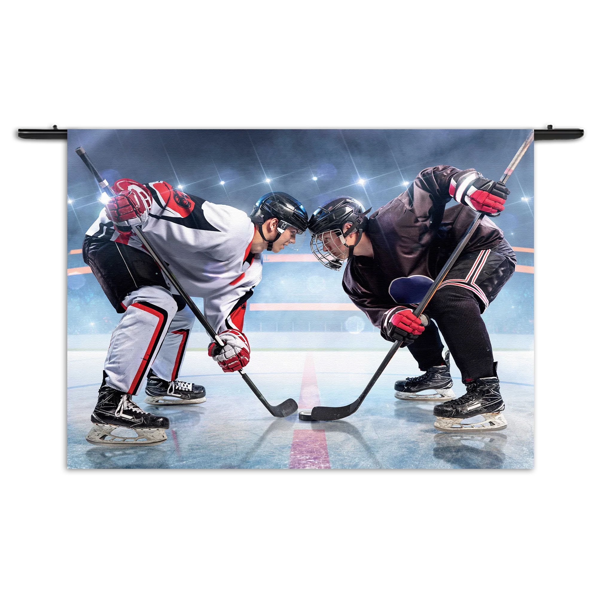 Wandkleed Ijshockey Battle Rechthoek Horizontaal Template 50 70 WK Horizontaal Sport 13 1