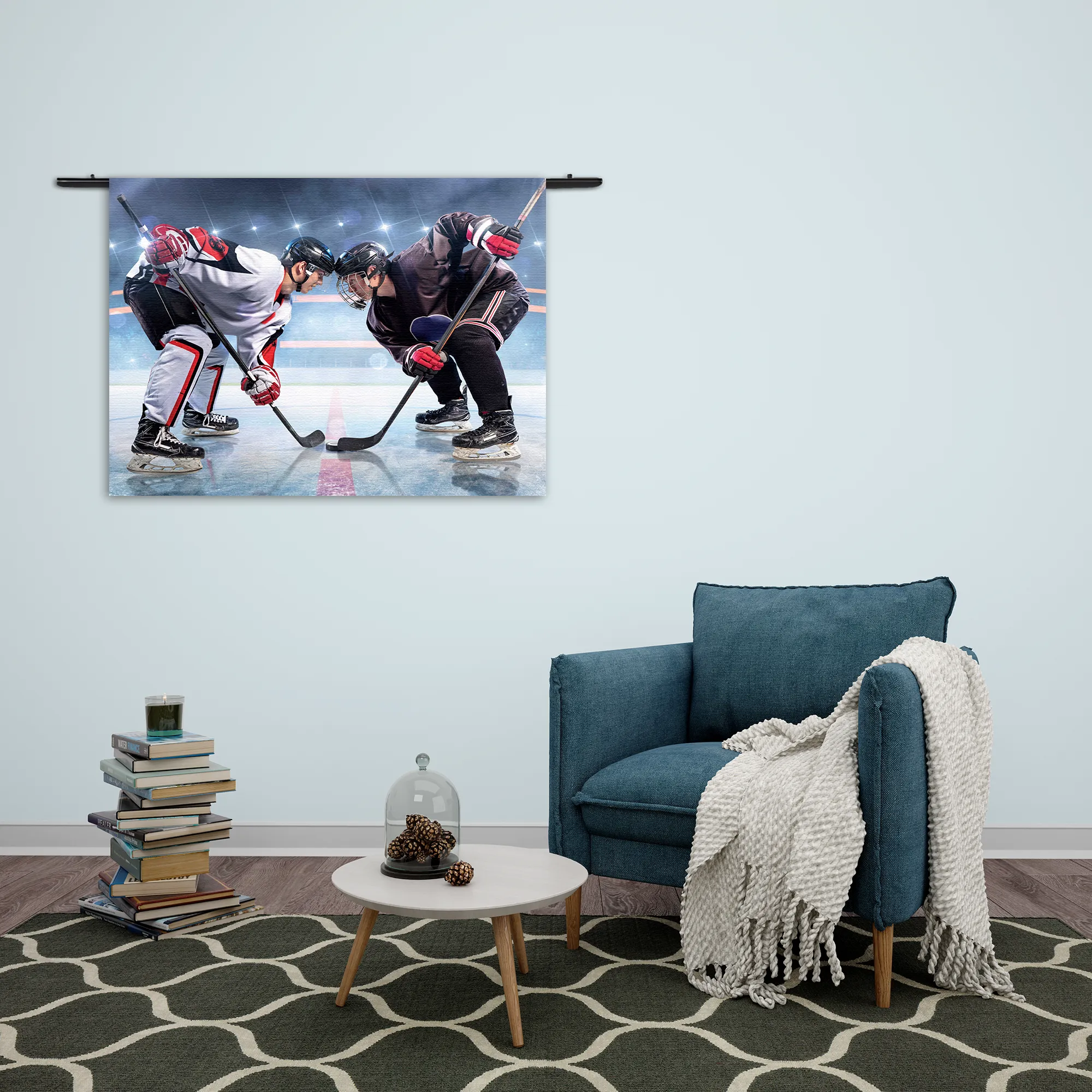 Wandkleed Ijshockey Battle Rechthoek Horizontaal Template 50 70 WK Horizontaal Sport 13 2