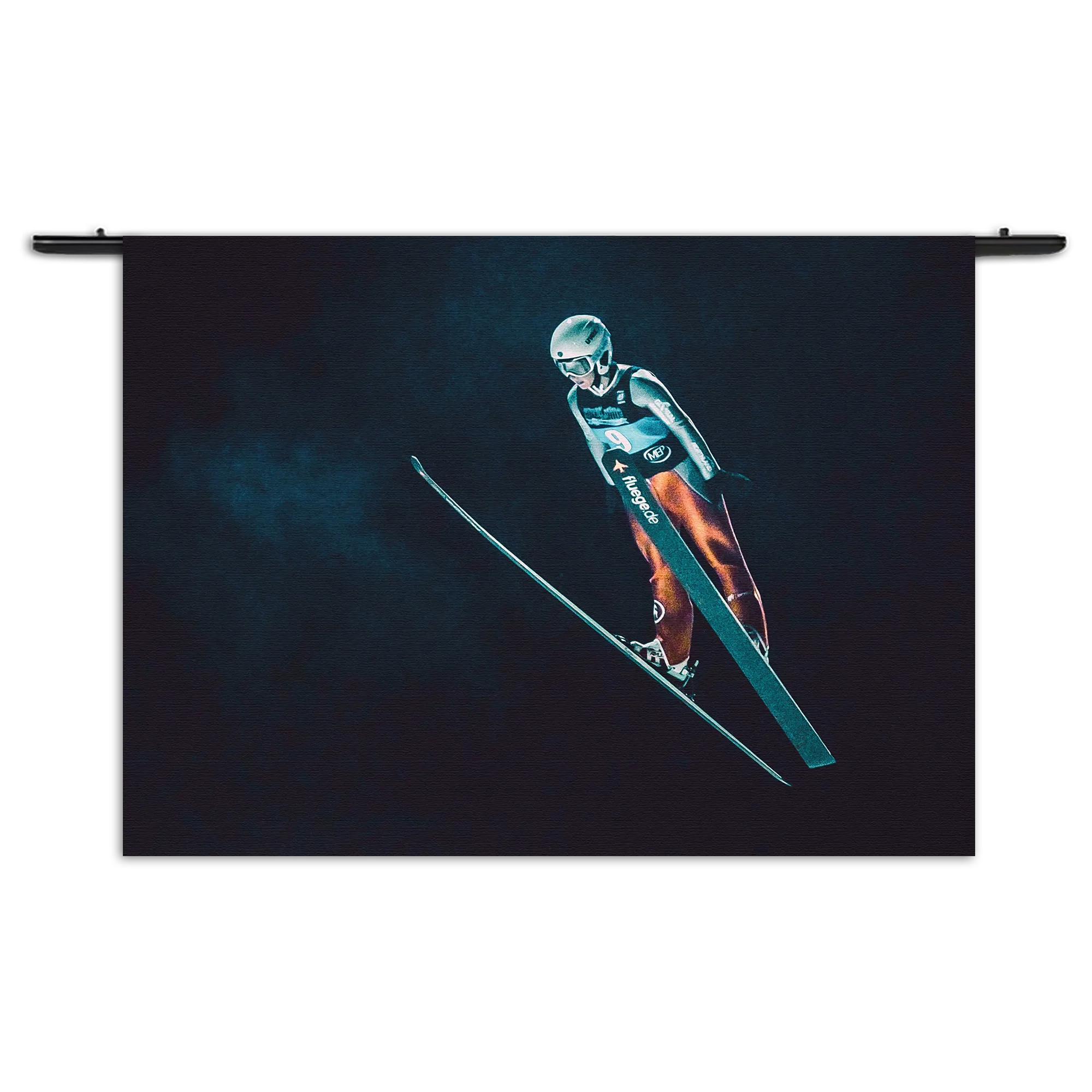 Wandkleed Schansspringen In De Nacht Rechthoek Horizontaal Template 50 70 WK Horizontaal Sport 6 1