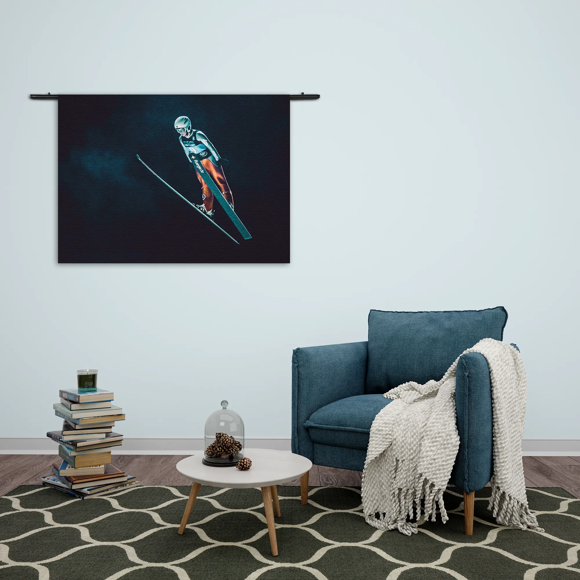 Wandkleed Schansspringen In De Nacht Rechthoek Horizontaal Template 50 70 WK Horizontaal Sport 6 2