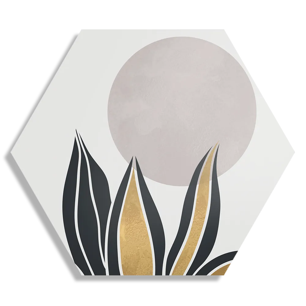 Schilderij Het gouden blad Hexagon Template Hexagon1 Abstract 04 1