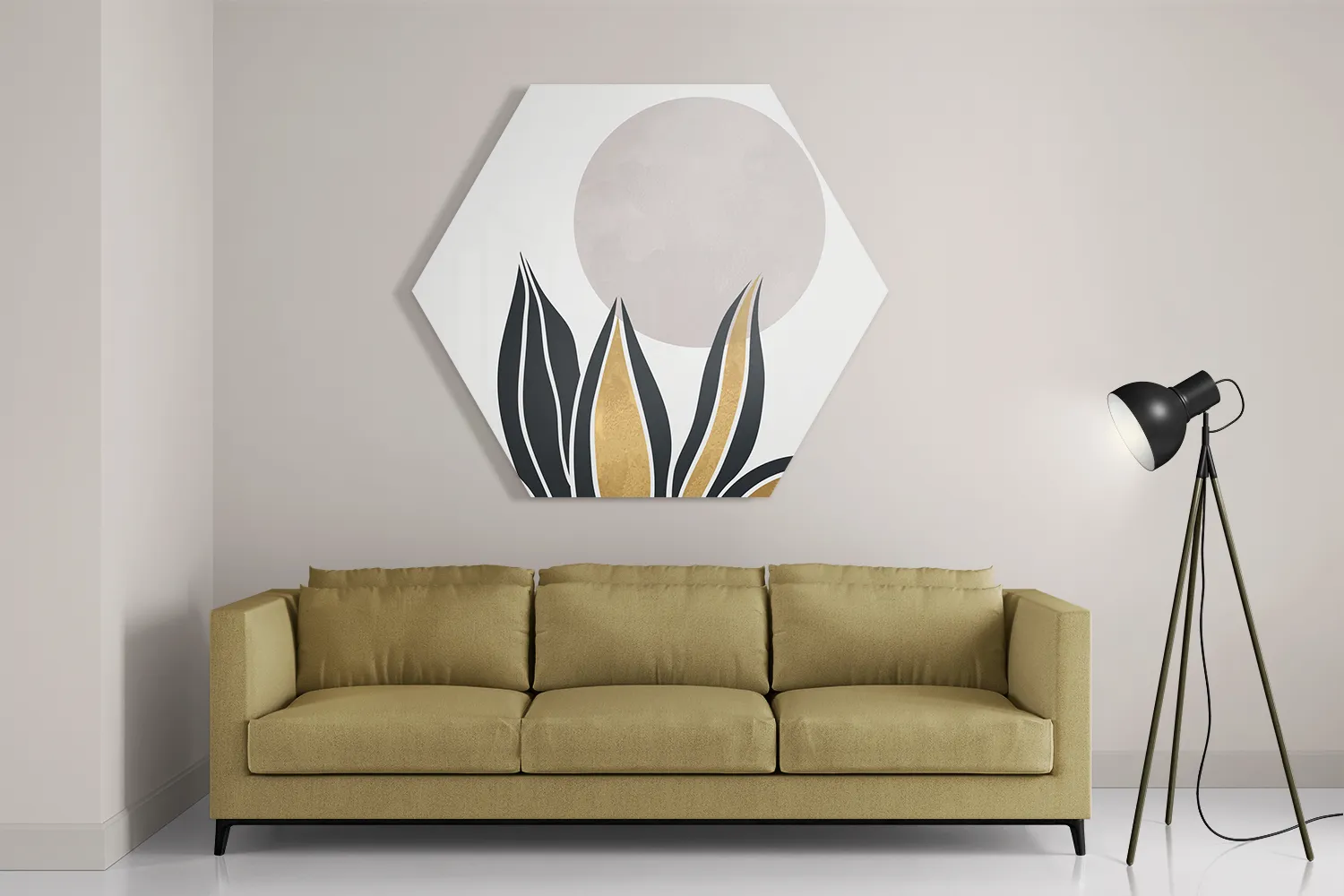 Schilderij Het gouden blad Hexagon Template Hexagon1 Abstract 04 2