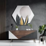 Schilderij Het gouden blad Hexagon Template Hexagon1 Abstract 04 3