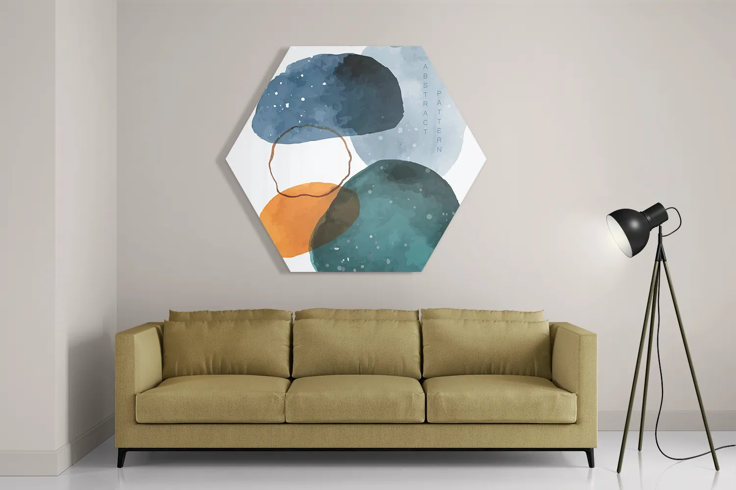 Template_Hexagon1_Abstract_08-2 Schilderij Scandinavisch Kleurrijk Hexagon Template Hexagon1 Abstract 08 2