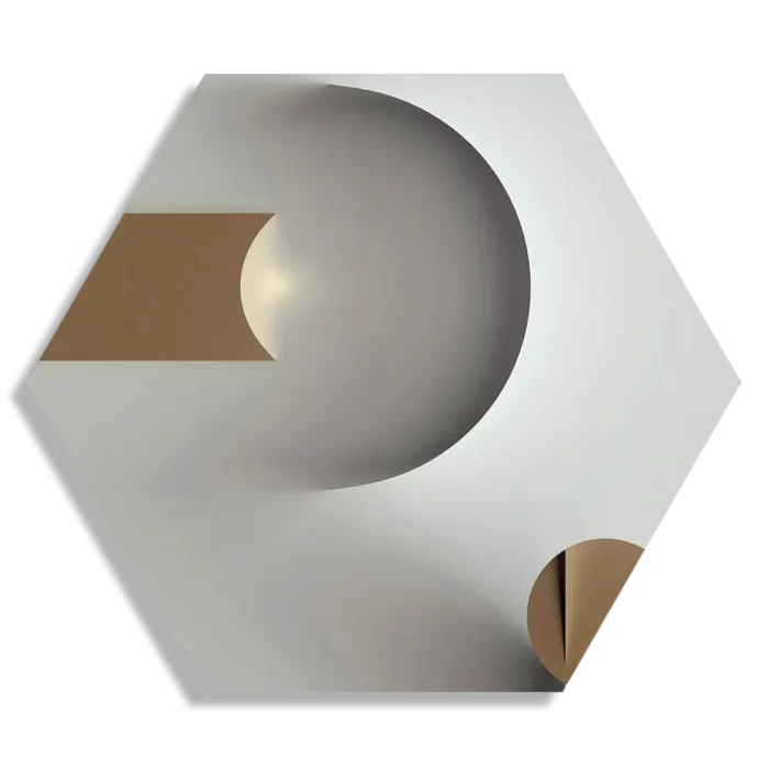 Schilderij Scandinavisch Wit met Goudkleurig Element 03 Hexagon Template Hexagon1 Abstract 101 1