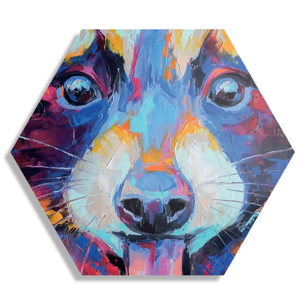 Schilderij Vossenkop Kunst 02 Hexagon Template Hexagon1 Abstract 102 1