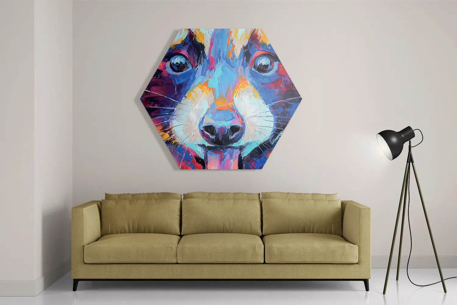 Schilderij Vossenkop Kunst 02 Hexagon Template Hexagon1 Abstract 102 2