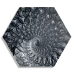 Schilderij Zwart Witte Spiraaltunnel Hexagon Template Hexagon1 Abstract 107 1